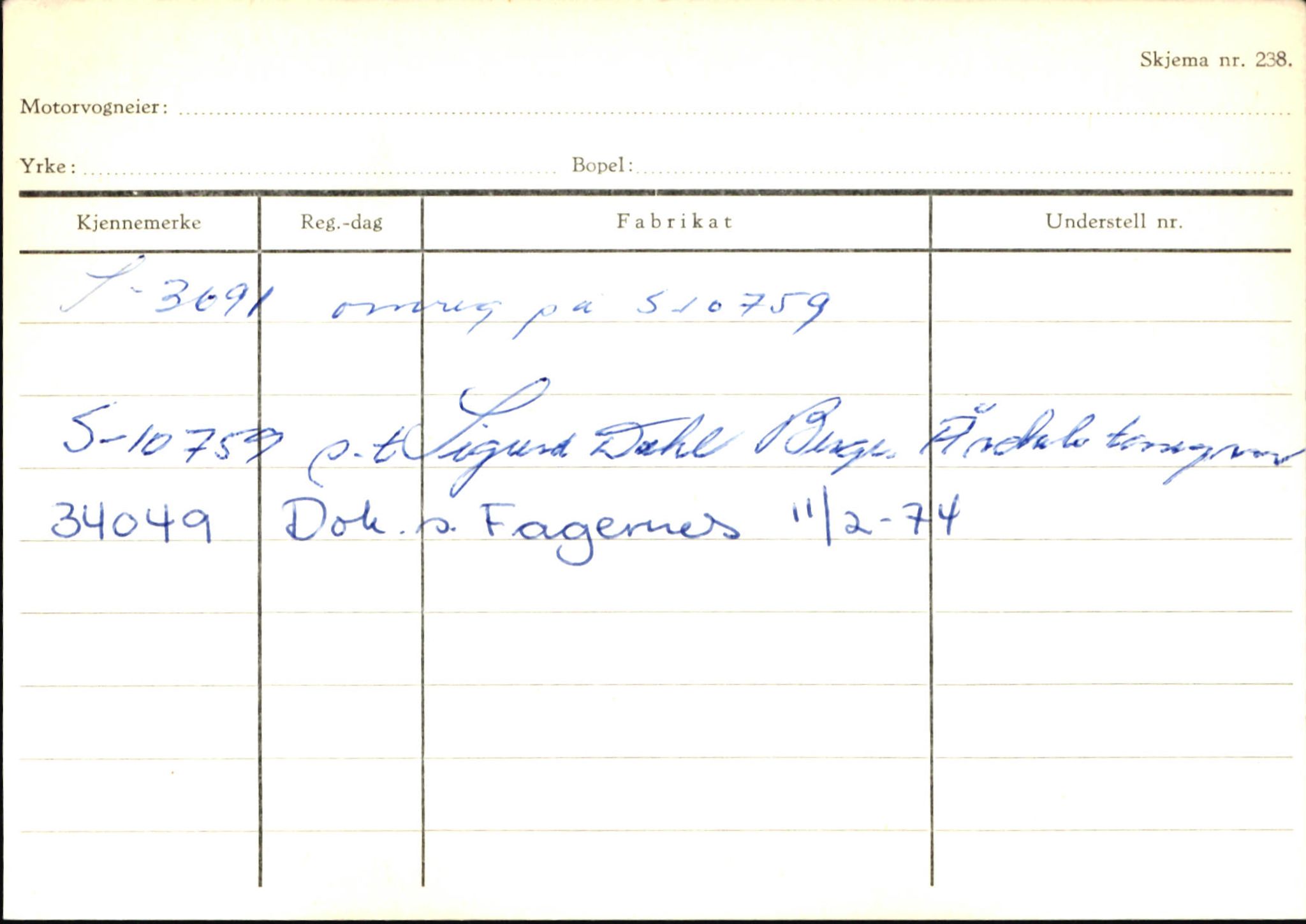 Statens vegvesen, Sogn og Fjordane vegkontor, AV/SAB-A-5301/4/F/L0145: Registerkort Vågsøy S-Å. Årdal I-P, 1945-1975, p. 1045