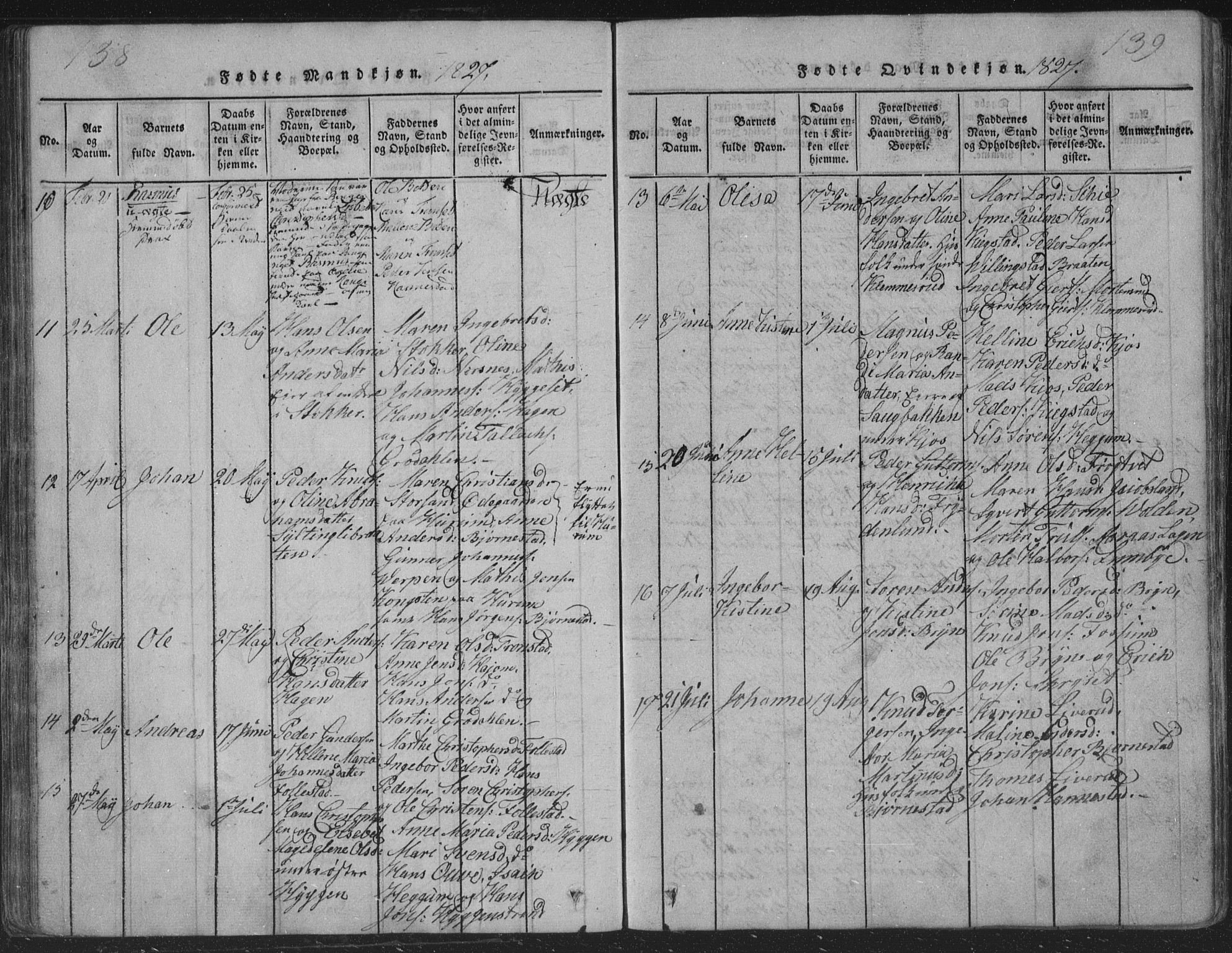 Røyken kirkebøker, SAKO/A-241/G/Ga/L0003: Parish register (copy) no. 3, 1814-1856, p. 138-139