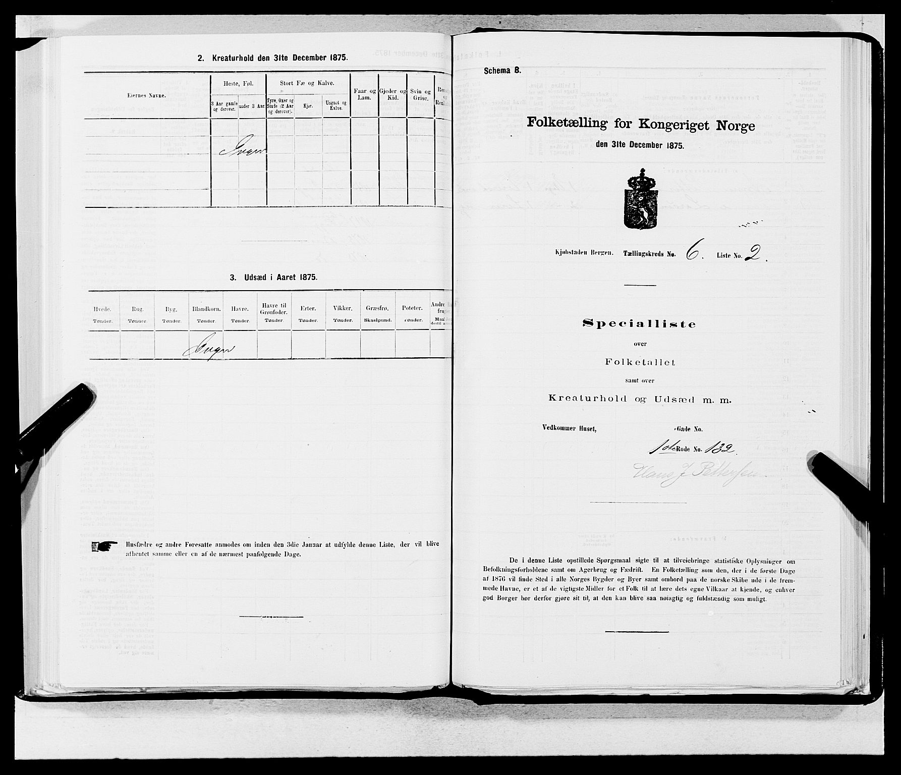 SAB, 1875 census for 1301 Bergen, 1875, p. 263