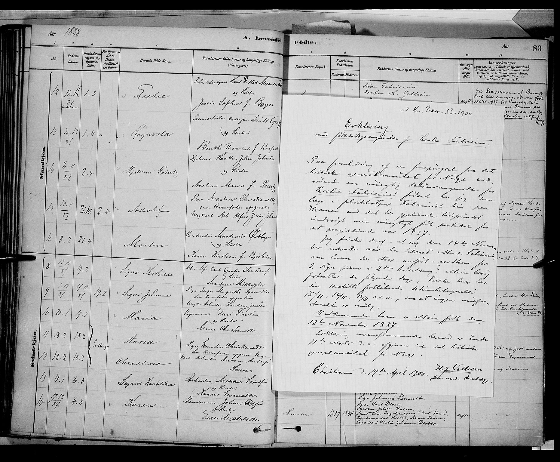 Vang prestekontor, Hedmark, AV/SAH-PREST-008/H/Ha/Haa/L0016: Parish register (official) no. 16, 1878-1889, p. 83