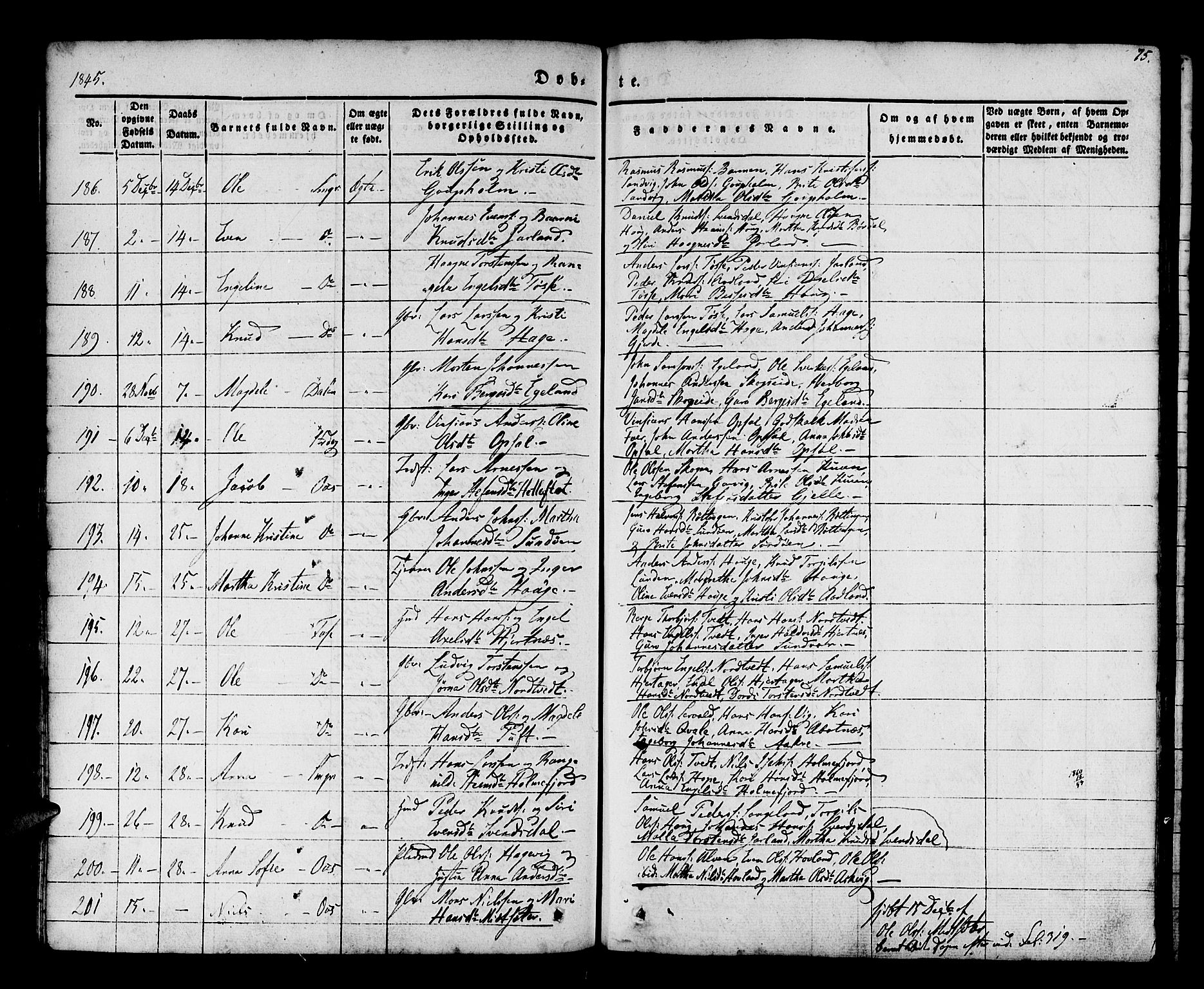 Os sokneprestembete, AV/SAB-A-99929: Parish register (official) no. A 15, 1839-1851, p. 75