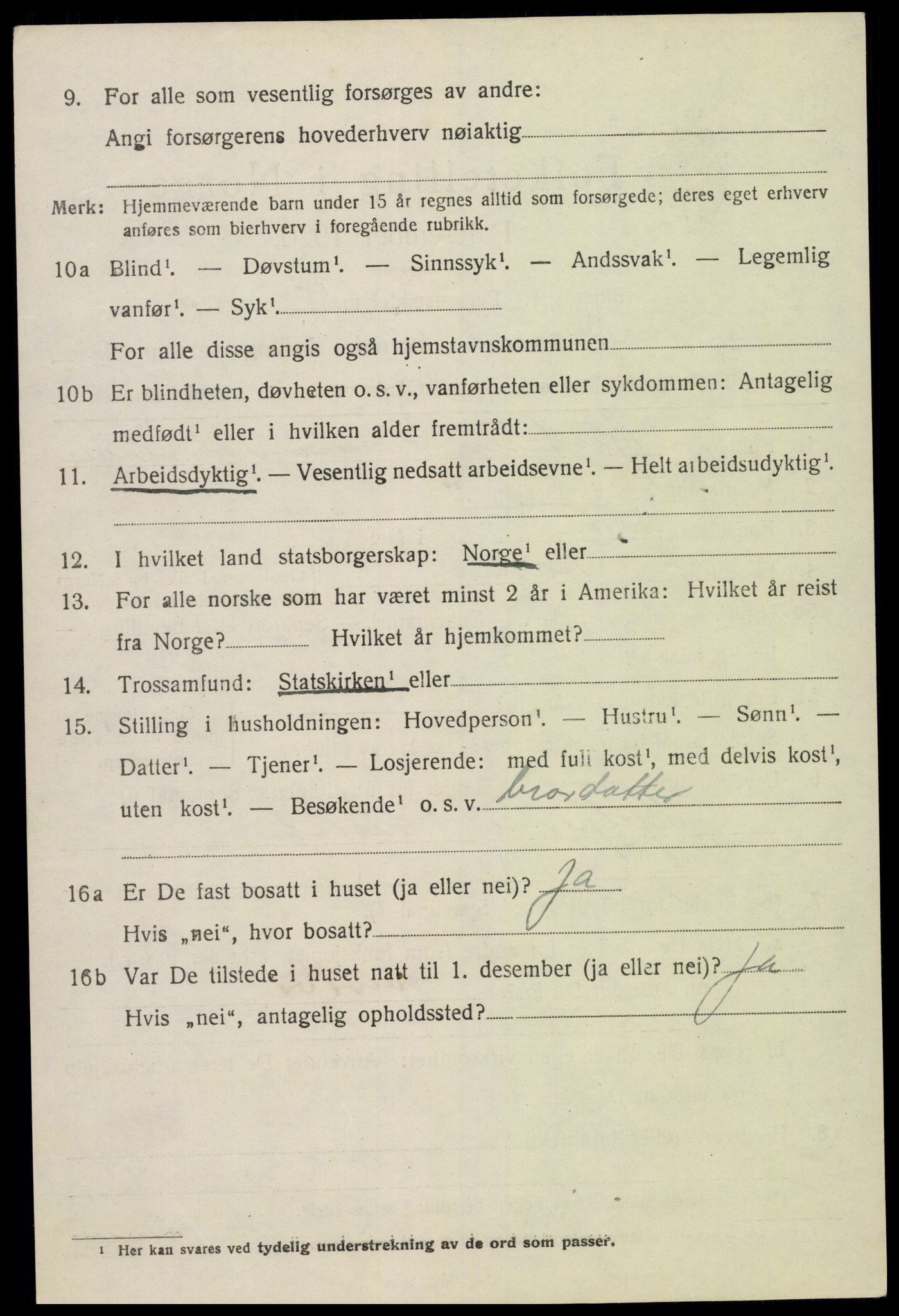 SAK, 1920 census for Åmli, 1920, p. 2644