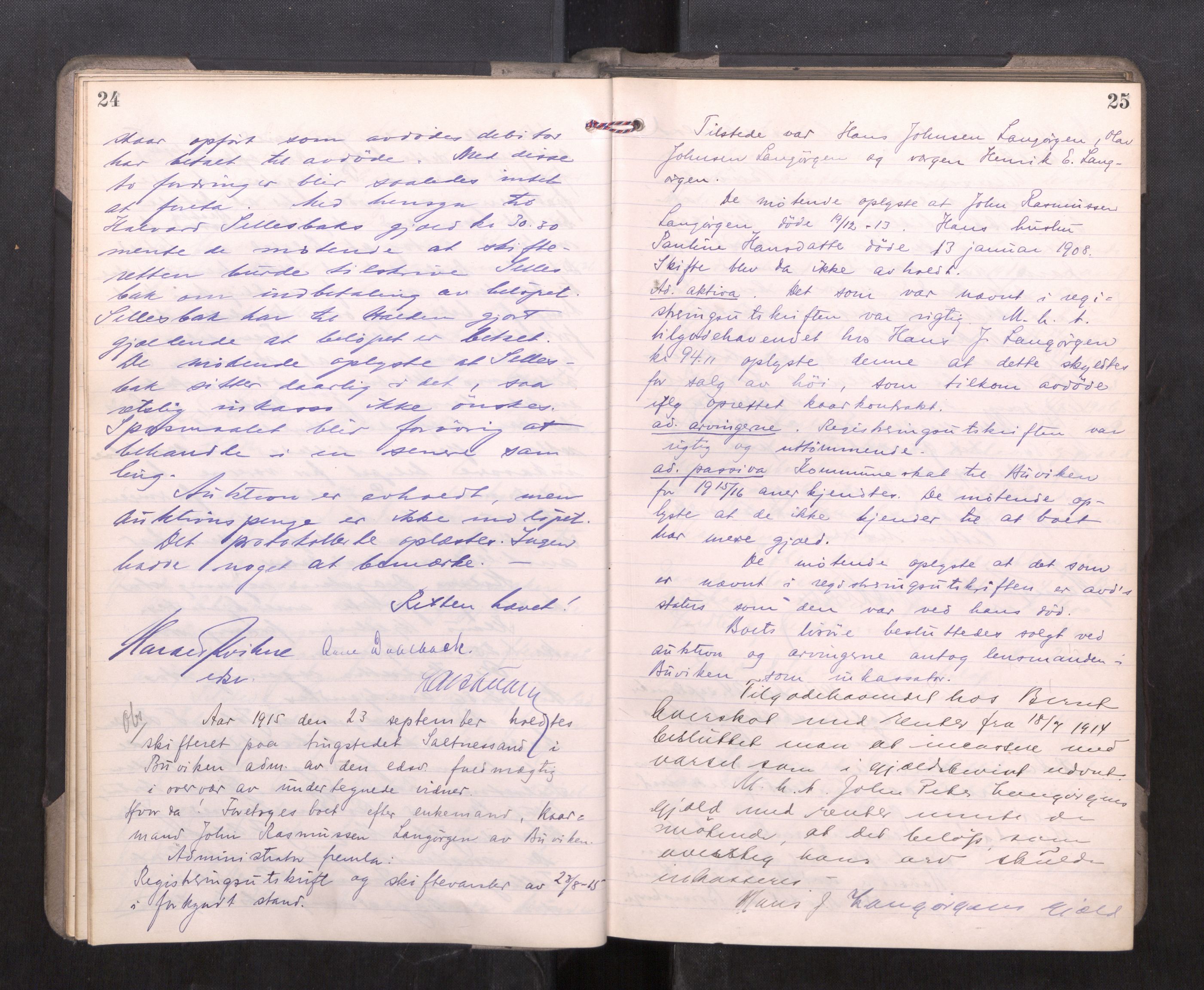 Strinda og Selbu sorenskriveri, AV/SAT-A-0015/3/3B/L0012: Skifteforhandlingsprot. 12, 1915-1919, p. 24-25