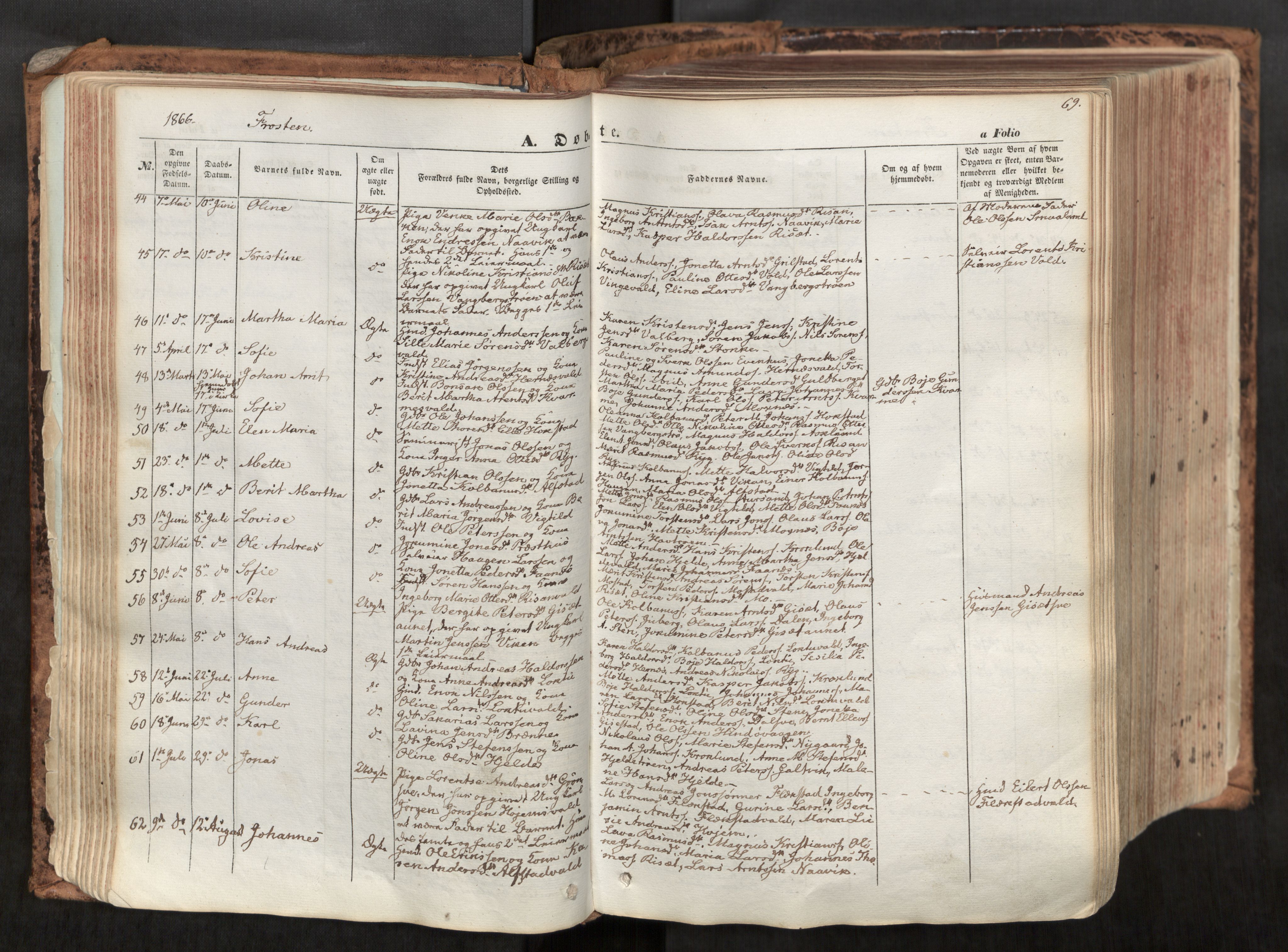 Ministerialprotokoller, klokkerbøker og fødselsregistre - Nord-Trøndelag, SAT/A-1458/713/L0116: Parish register (official) no. 713A07, 1850-1877, p. 69