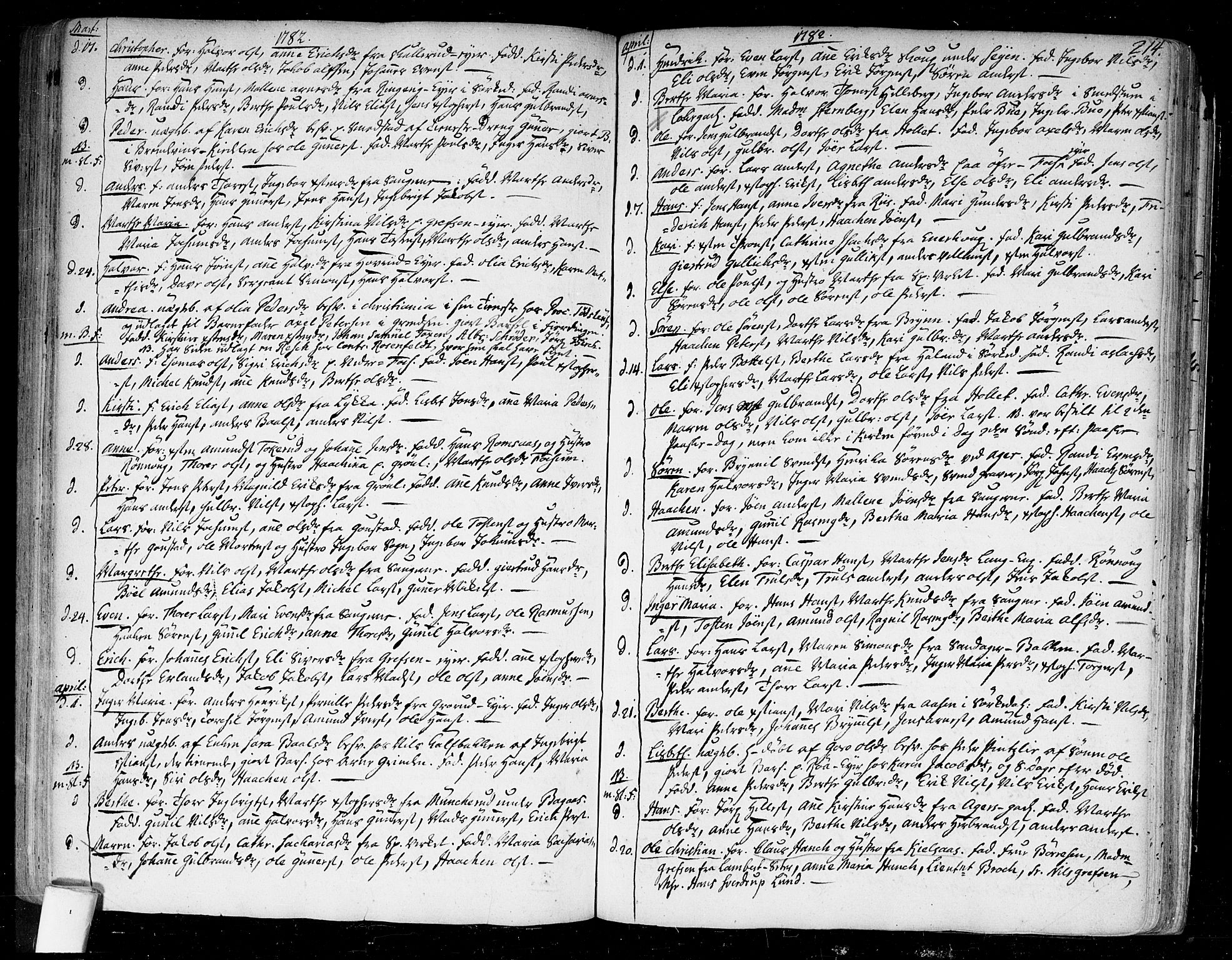 Aker prestekontor kirkebøker, SAO/A-10861/F/L0009: Parish register (official) no. 9, 1765-1785, p. 214