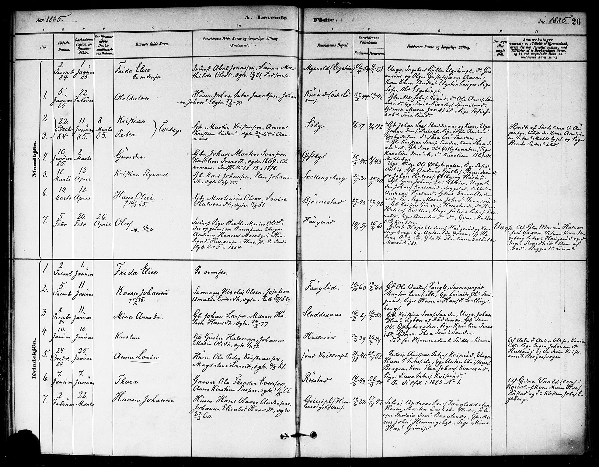 Eidsberg prestekontor Kirkebøker, SAO/A-10905/F/Fb/L0001: Parish register (official) no. II 1, 1879-1900, p. 26