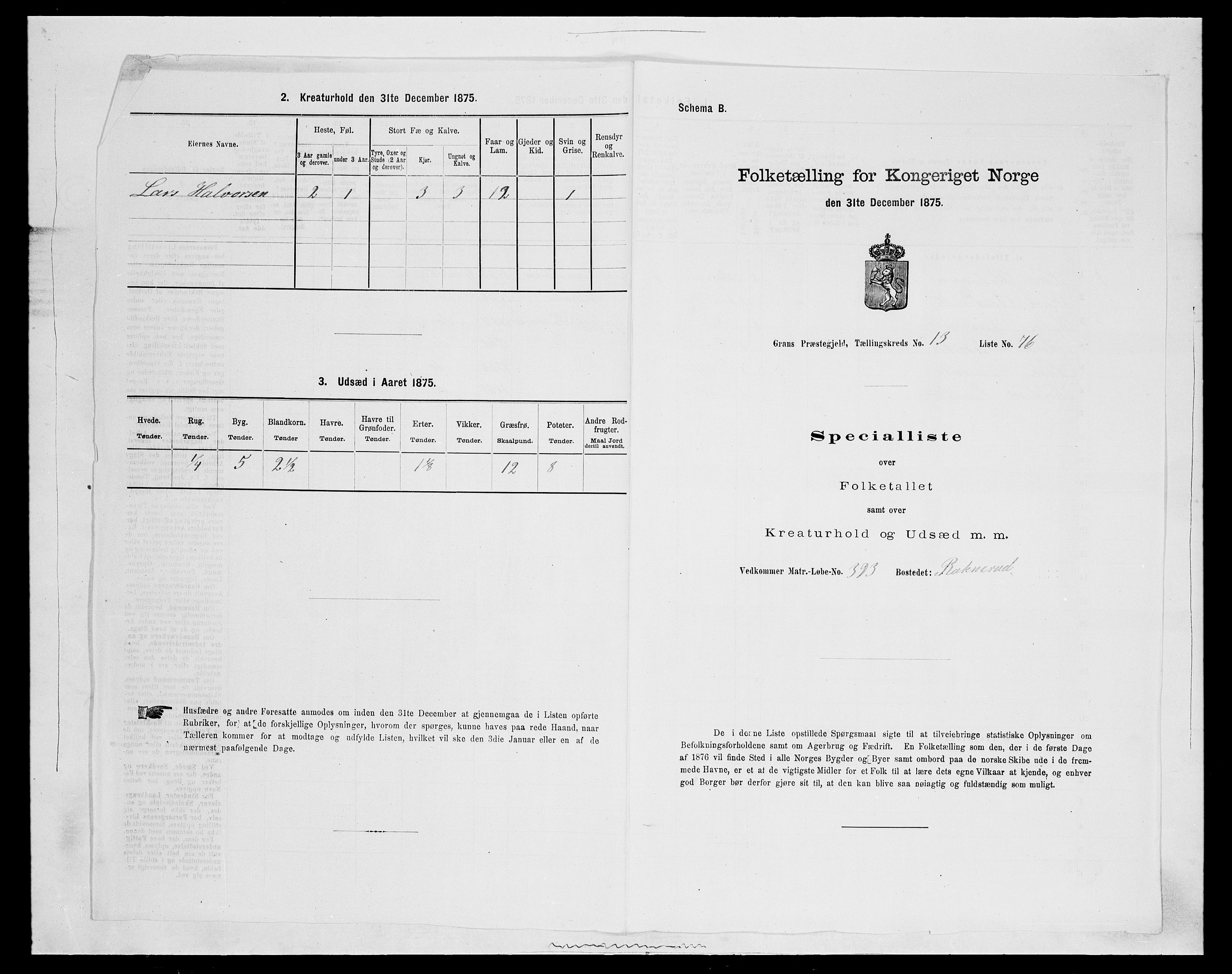 SAH, 1875 census for 0534P Gran, 1875, p. 2522