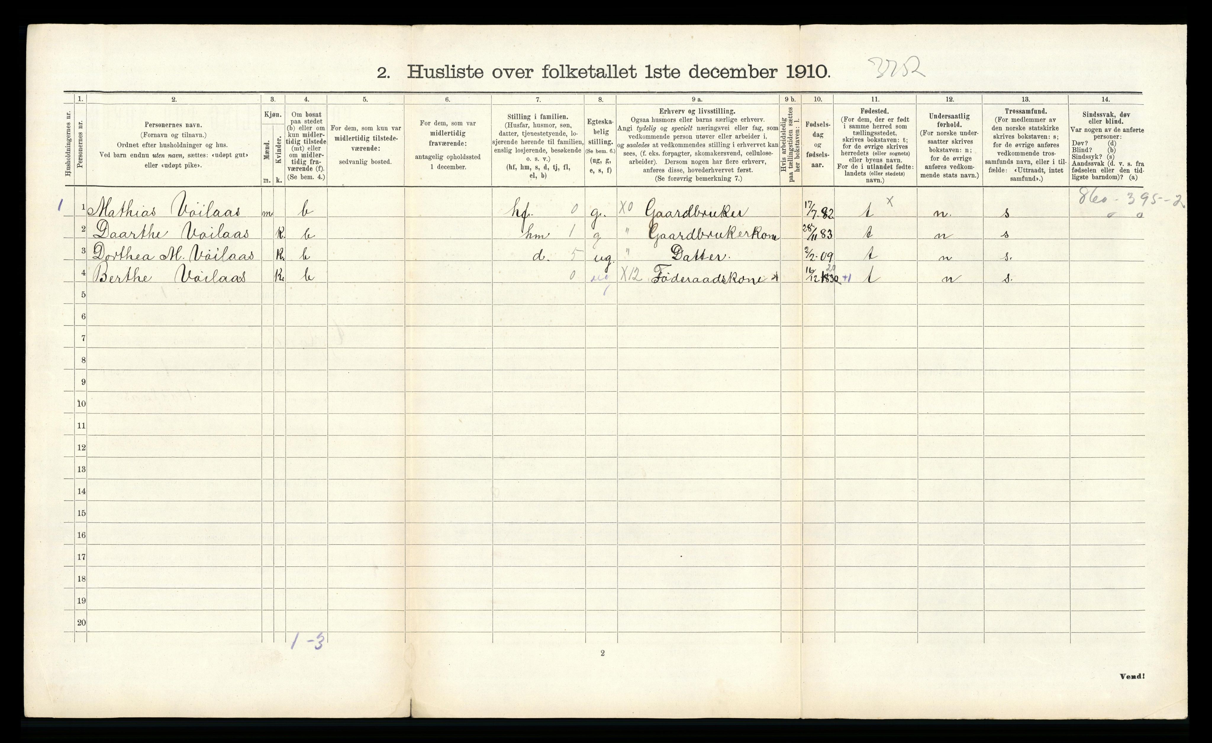 RA, 1910 census for Gyland, 1910, p. 239