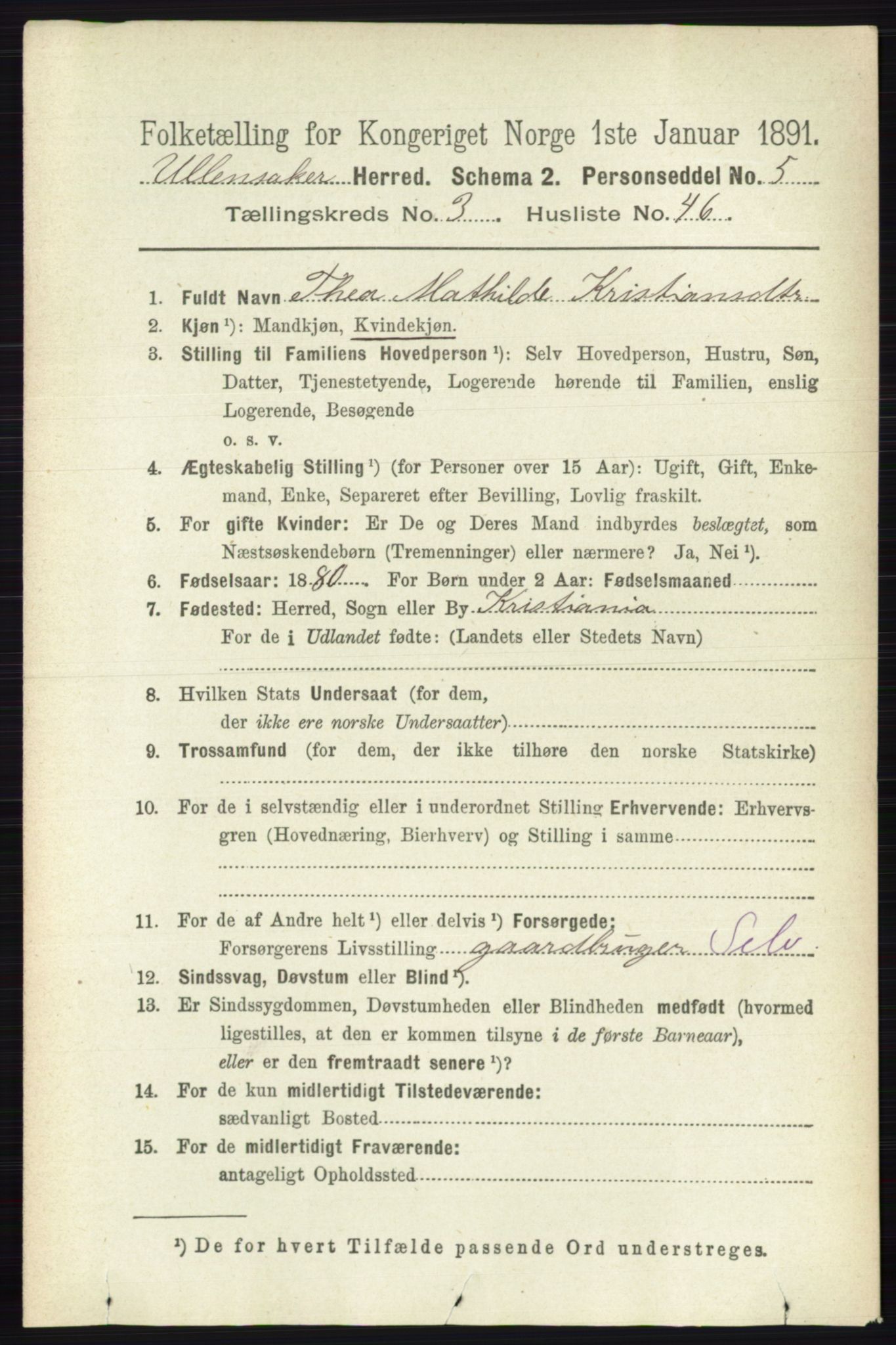 RA, 1891 census for 0235 Ullensaker, 1891, p. 1389