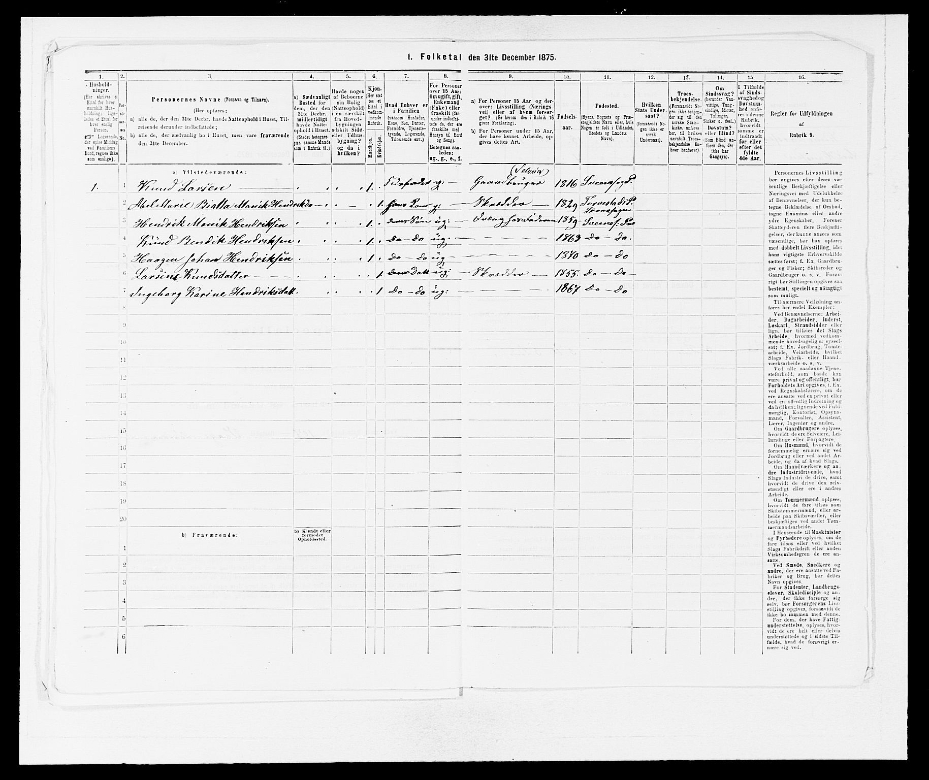 SAB, 1875 census for 1216P Sveio, 1875, p. 924