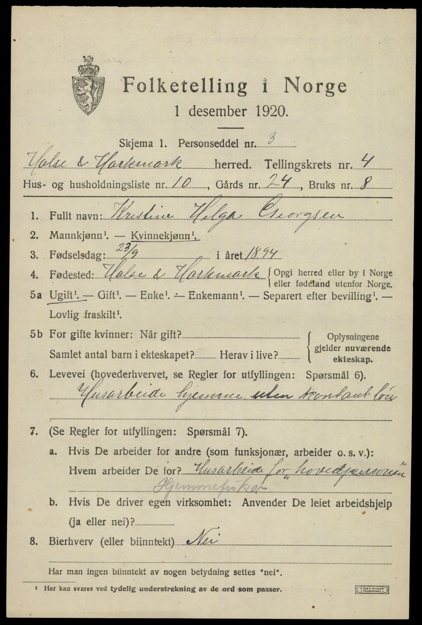 SAK, 1920 census for Halse og Harkmark, 1920, p. 2942