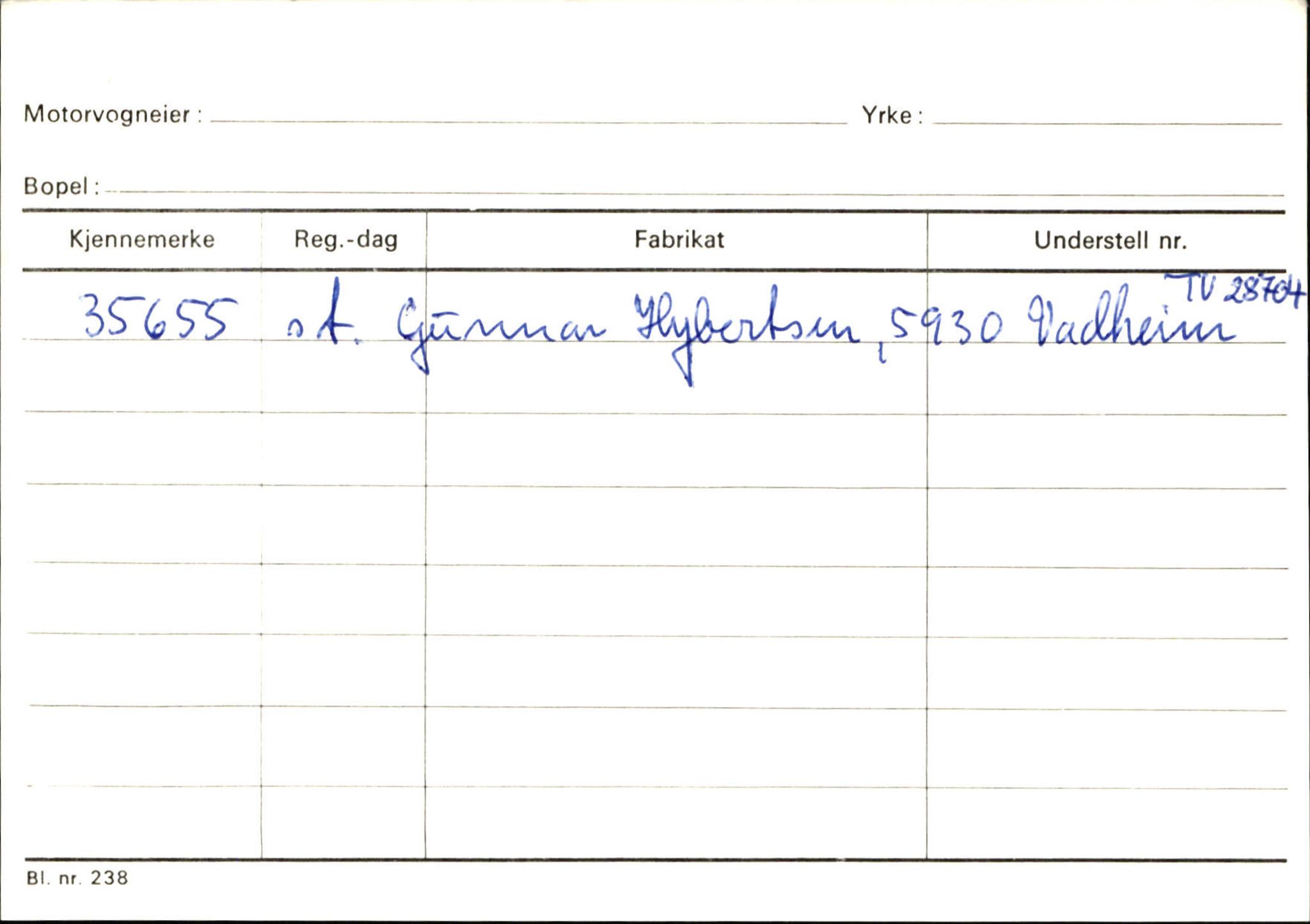 Statens vegvesen, Sogn og Fjordane vegkontor, SAB/A-5301/4/F/L0130: Eigarregister Eid T-Å. Høyanger A-O, 1945-1975, p. 2039