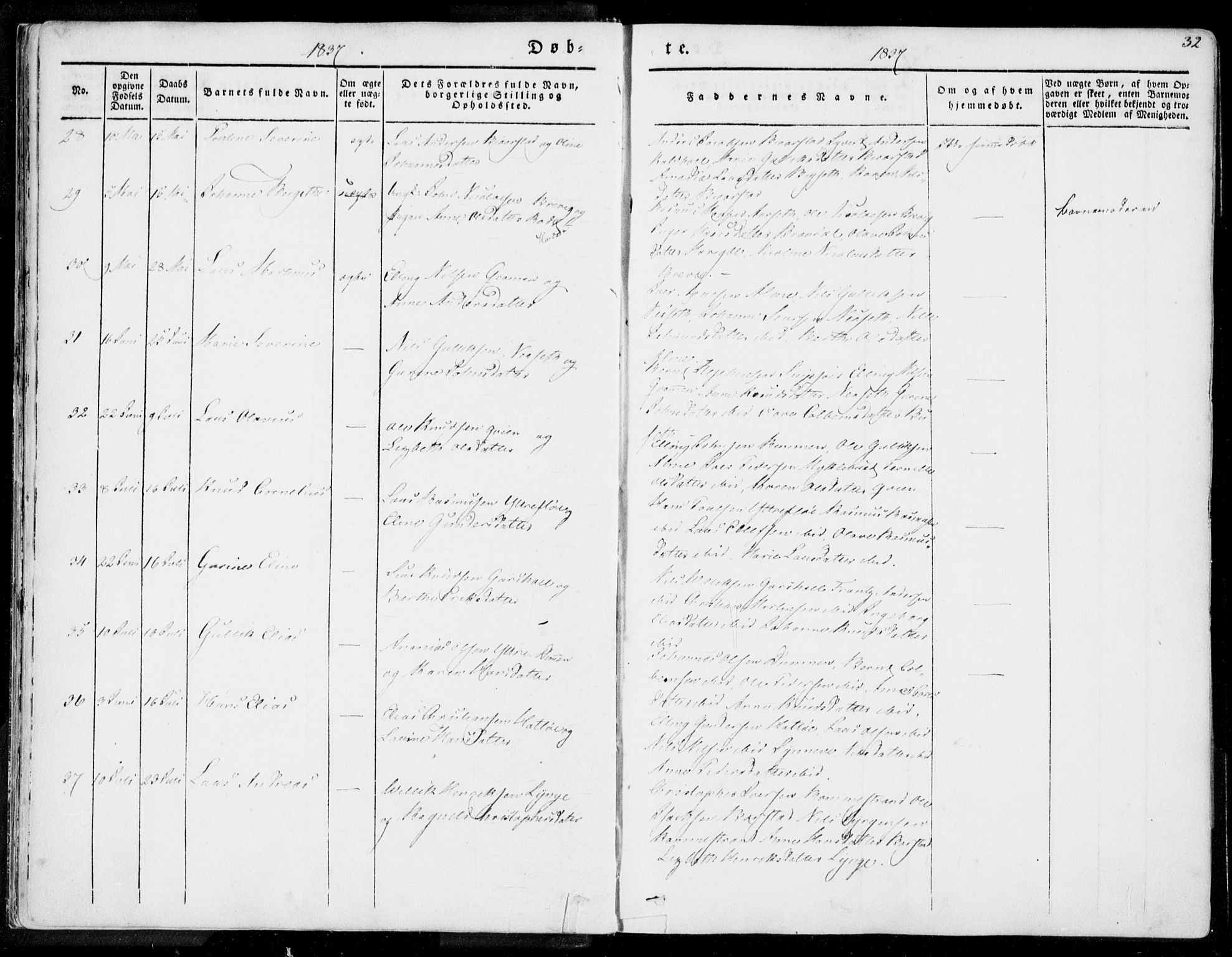 Ministerialprotokoller, klokkerbøker og fødselsregistre - Møre og Romsdal, AV/SAT-A-1454/509/L0104: Parish register (official) no. 509A02, 1833-1847, p. 32