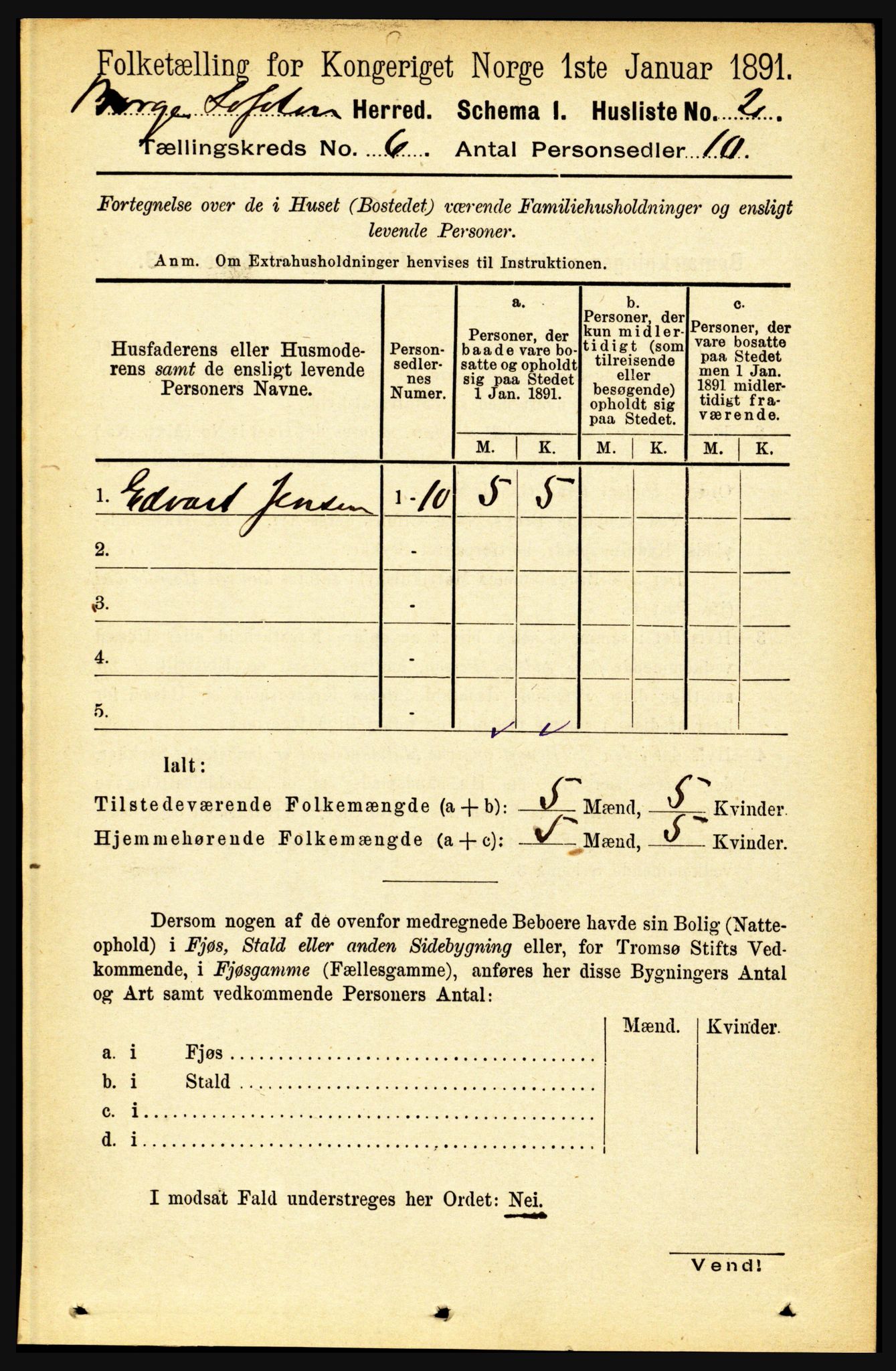 RA, 1891 census for 1862 Borge, 1891, p. 3874