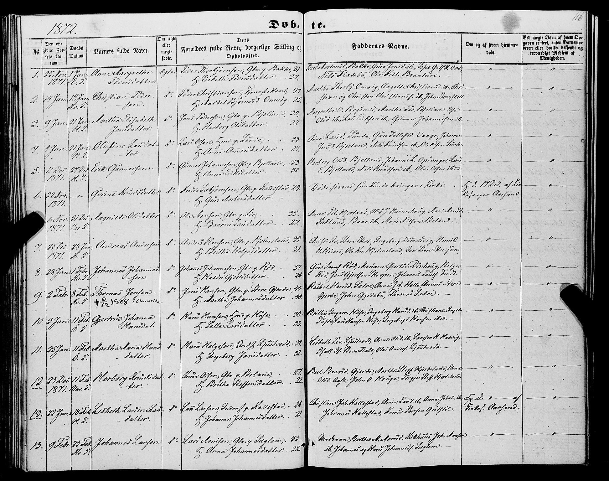 Kvinnherad sokneprestembete, SAB/A-76401/H/Haa: Parish register (official) no. A 8, 1854-1872, p. 118