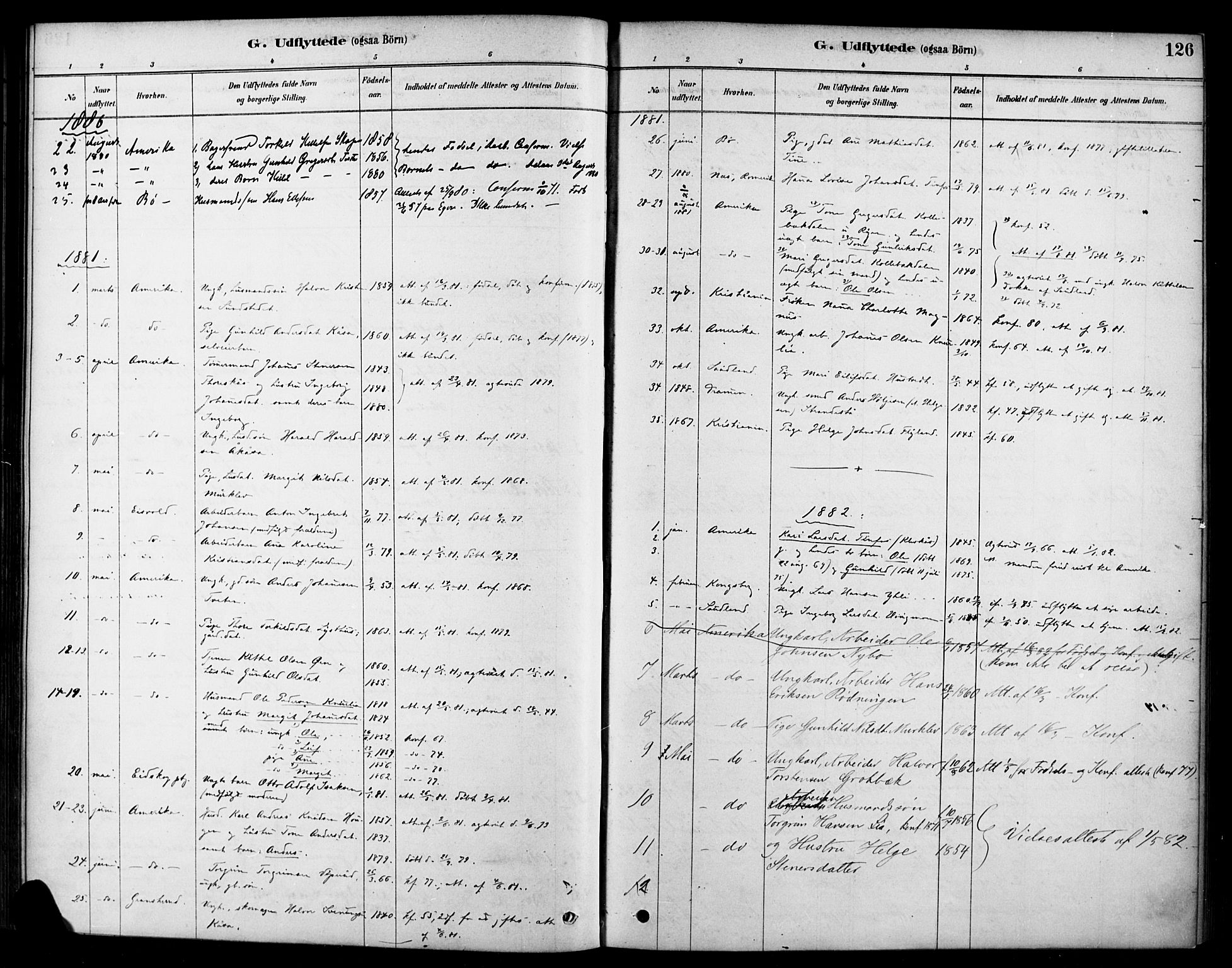 Heddal kirkebøker, SAKO/A-268/F/Fa/L0009: Parish register (official) no. I 9, 1878-1903, p. 126