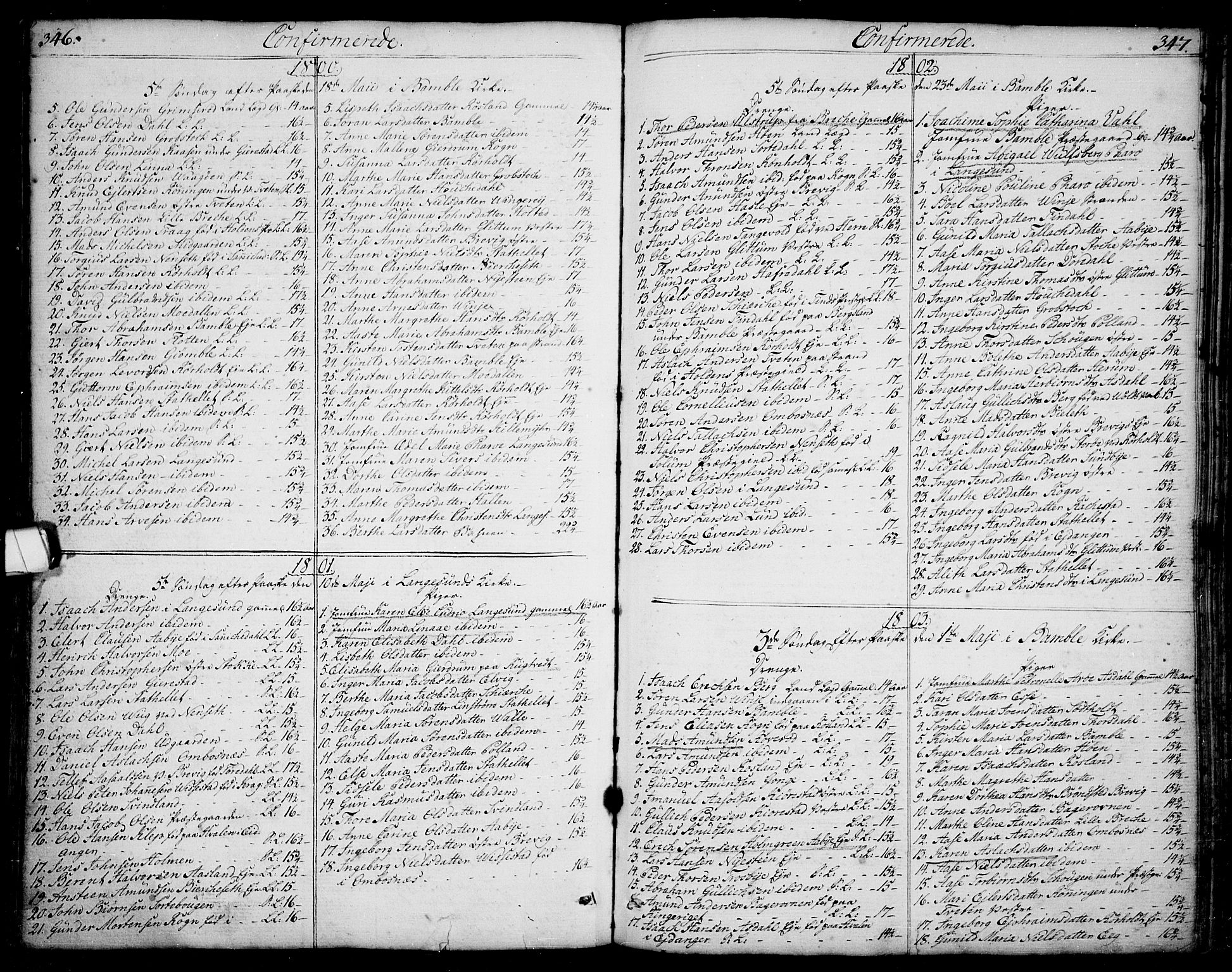Bamble kirkebøker, AV/SAKO-A-253/F/Fa/L0002: Parish register (official) no. I 2, 1775-1814, p. 346-347