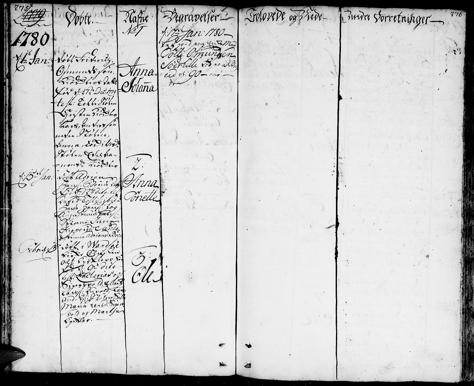 Herad sokneprestkontor, AV/SAK-1111-0018/F/Fa/Faa/L0001: Parish register (official) no. A 1 /1, 1768-1799, p. 275-276