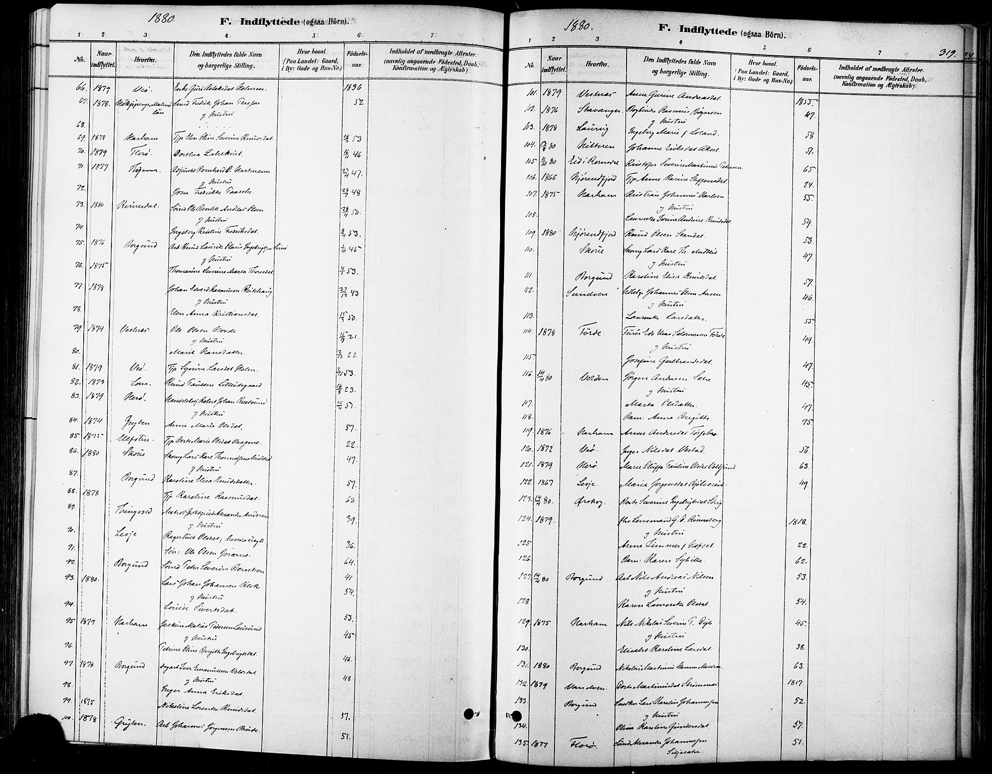 Ministerialprotokoller, klokkerbøker og fødselsregistre - Møre og Romsdal, AV/SAT-A-1454/529/L0454: Parish register (official) no. 529A04, 1878-1885, p. 319