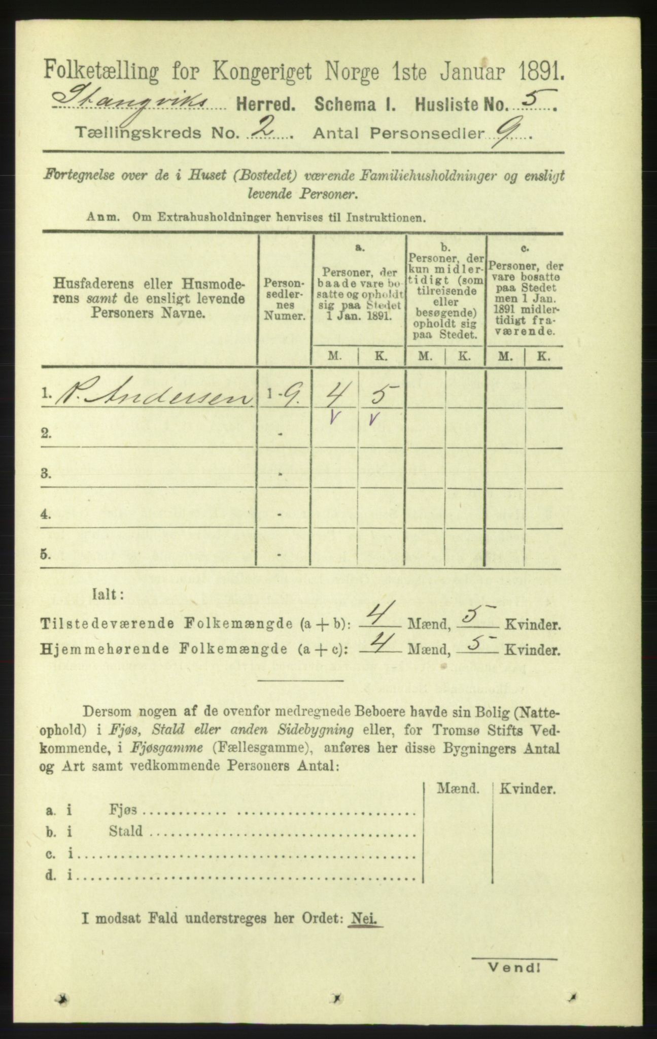 RA, 1891 census for 1564 Stangvik, 1891, p. 590