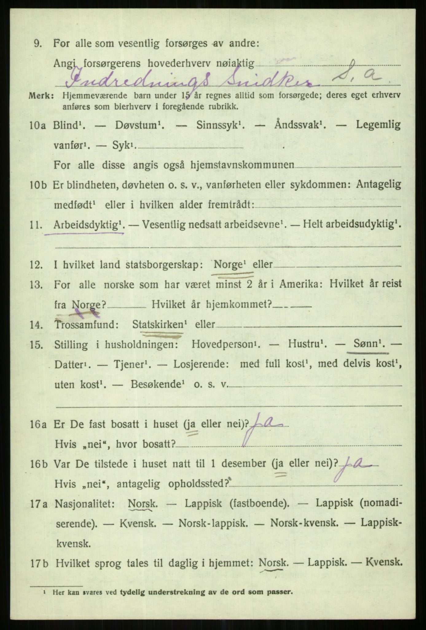 SATØ, 1920 census for Karlsøy, 1920, p. 4015
