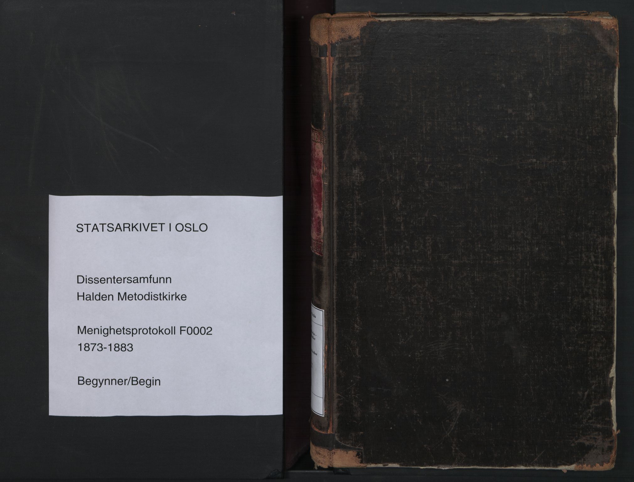 Halden metodistkirke - menighetsprotokoller, SAO/PAO-0266/F/L0002: Dissenter register no. 2, 1856-1892