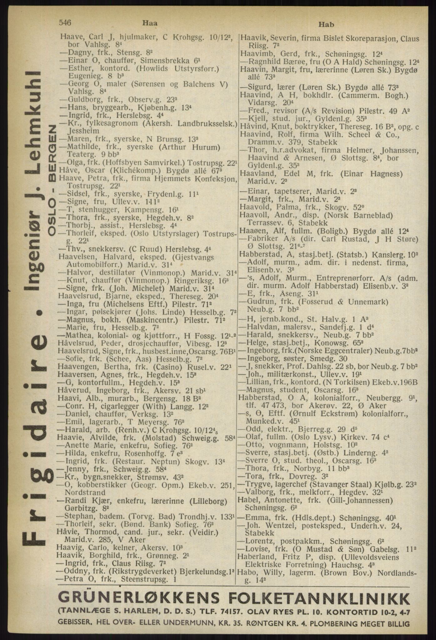 Kristiania/Oslo adressebok, PUBL/-, 1937, p. 546