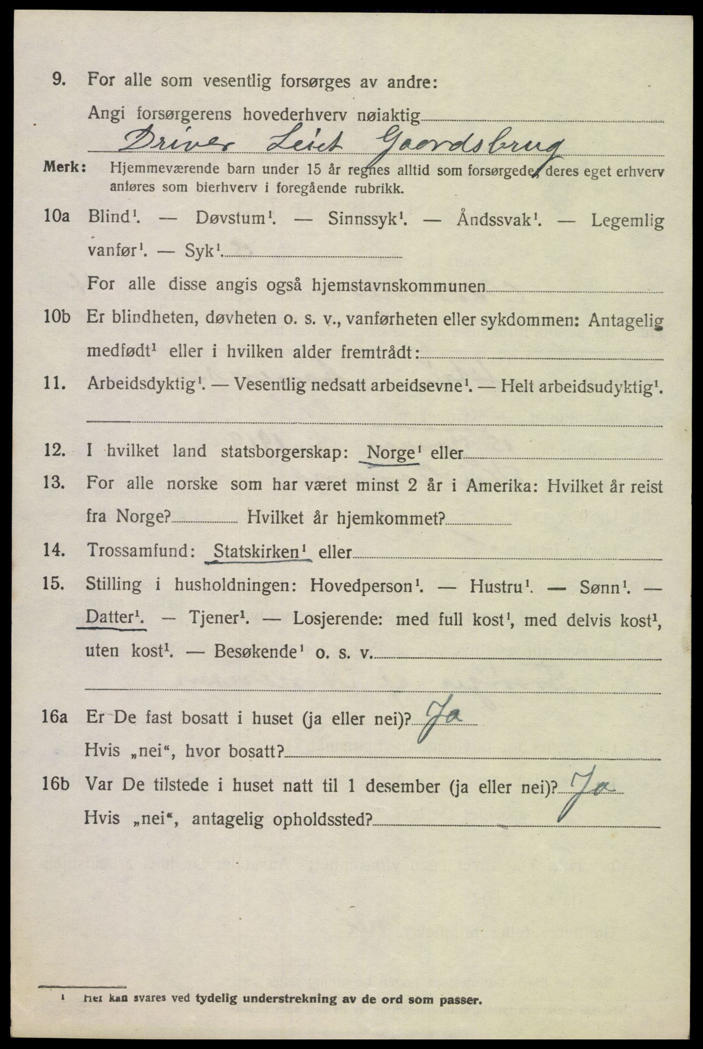 SAK, 1920 census for Oddernes, 1920, p. 4064