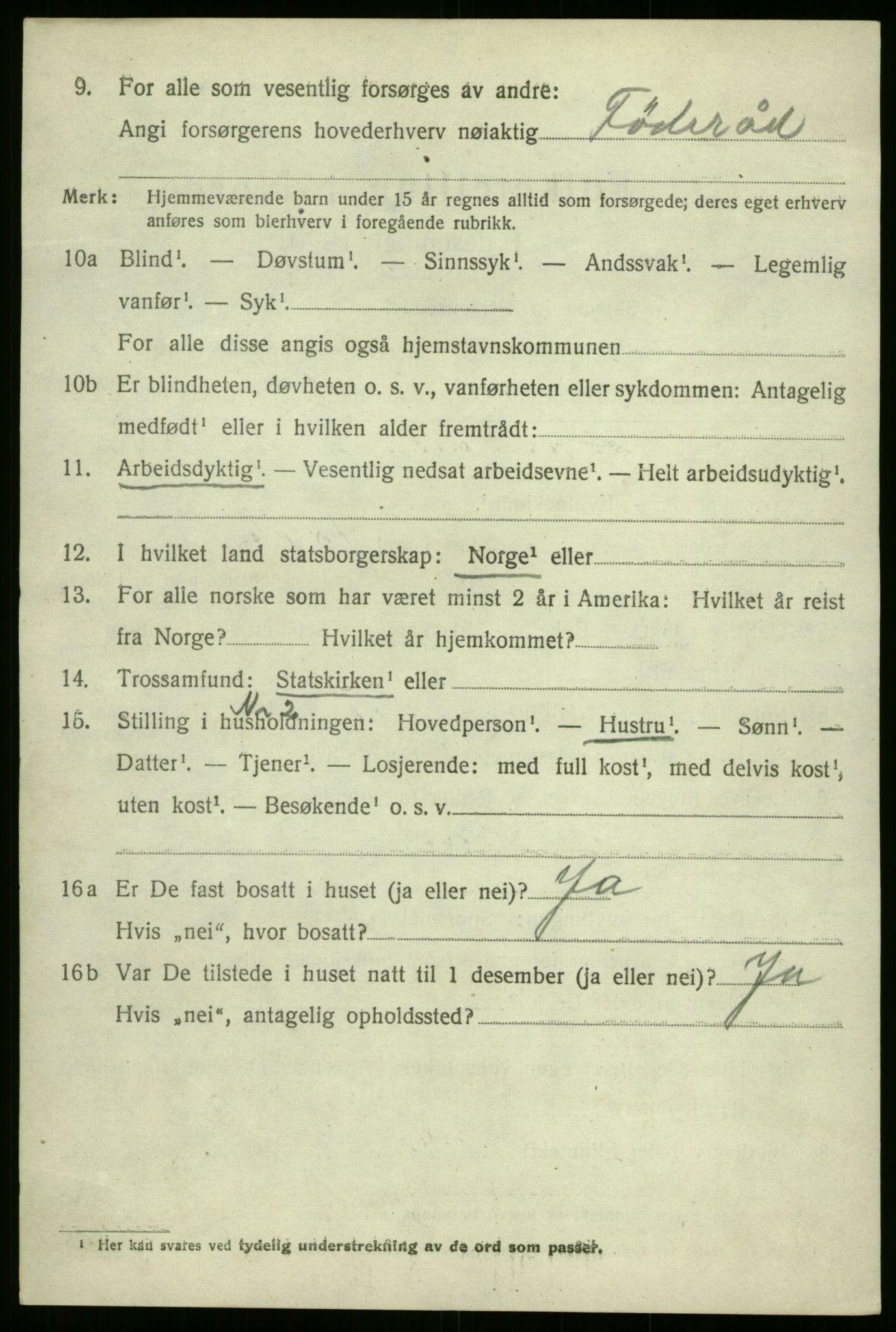 SAB, 1920 census for Selje, 1920, p. 3590