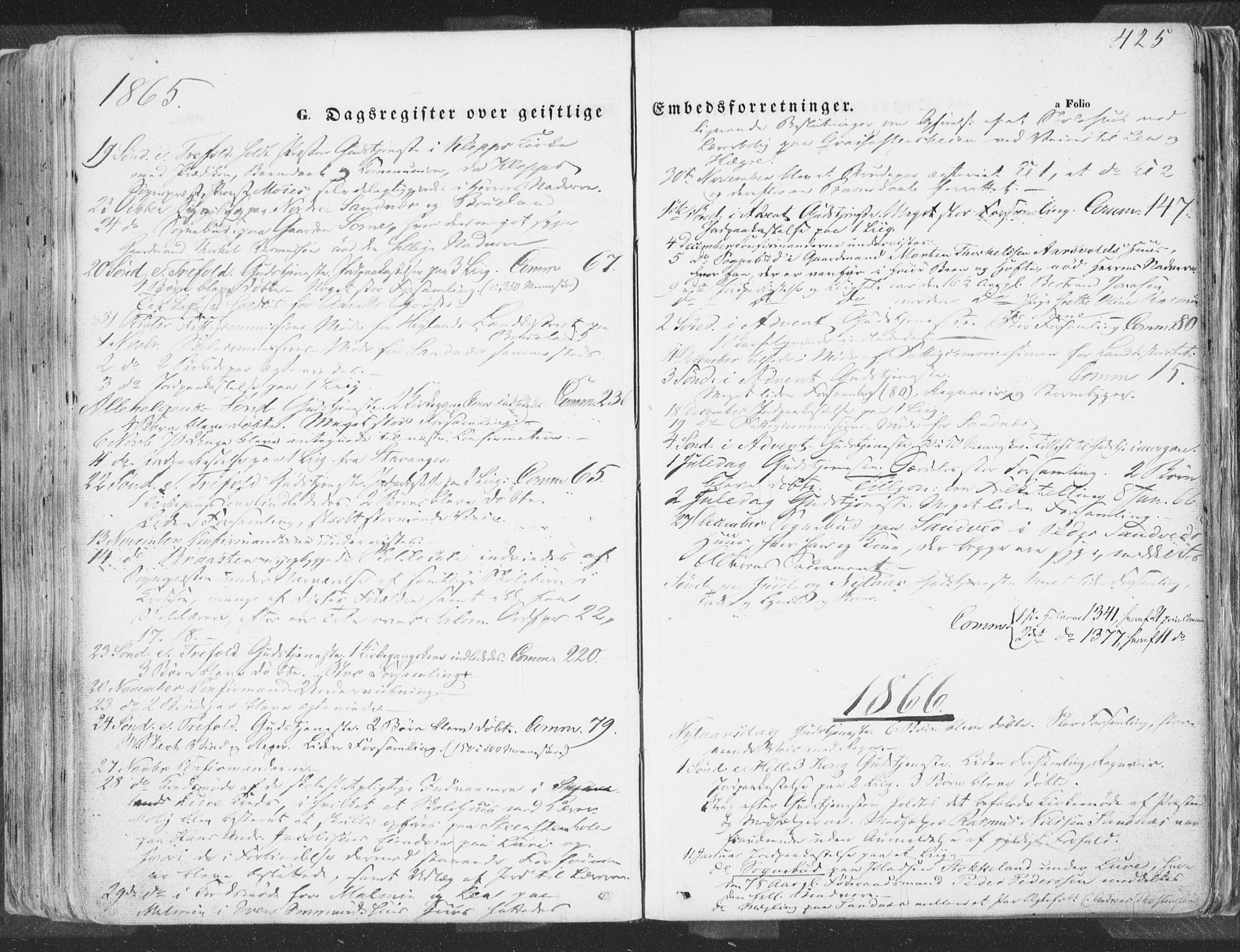 Høyland sokneprestkontor, SAST/A-101799/001/30BA/L0009: Parish register (official) no. A 9.2, 1857-1877, p. 425