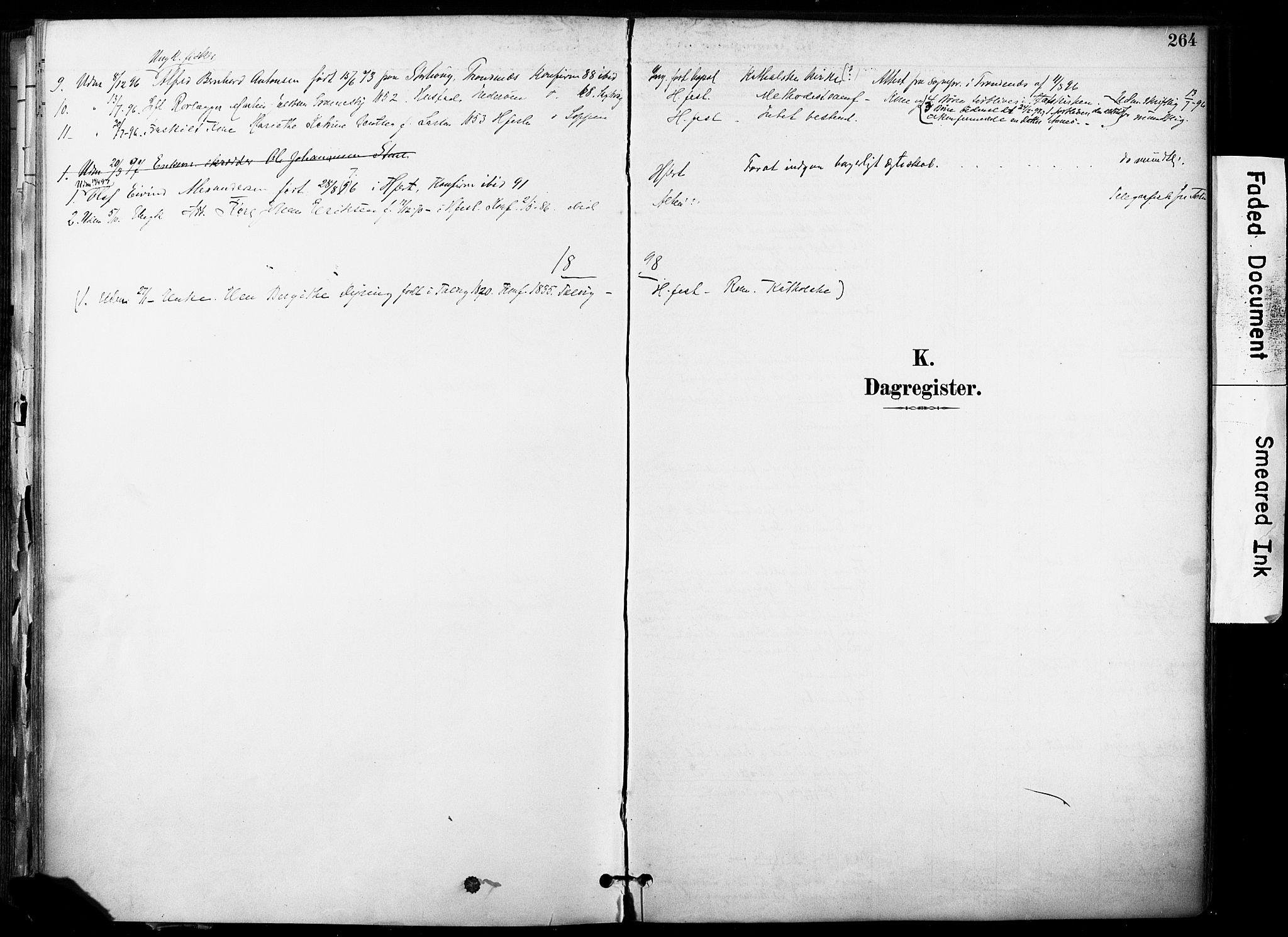Hammerfest sokneprestkontor, SATØ/S-1347/H/Ha/L0009.kirke: Parish register (official) no. 9, 1889-1897, p. 264