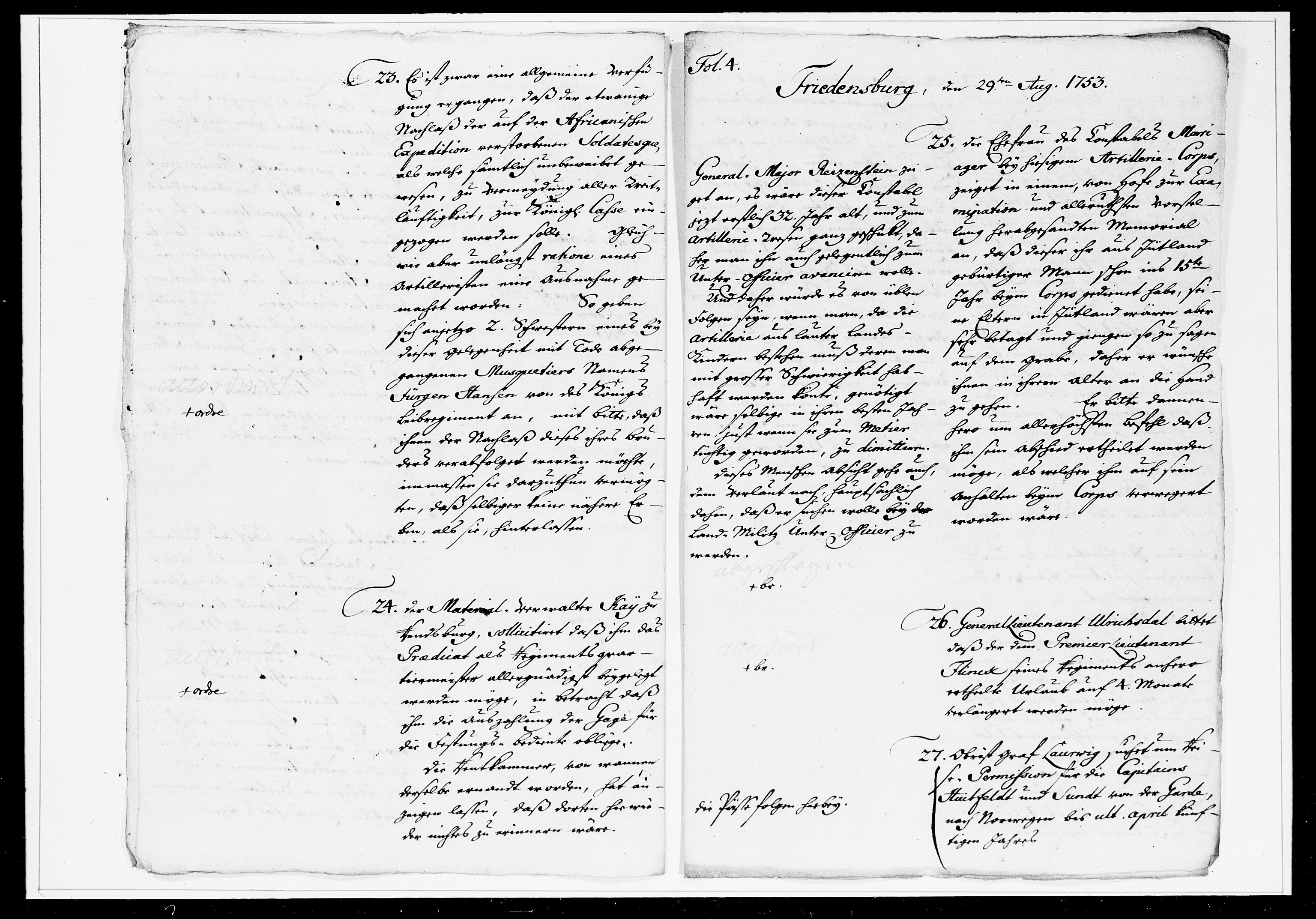 Krigskollegiet, Krigskancelliet, DRA/A-0006/-/1241-1247: Refererede sager, 1753, p. 277