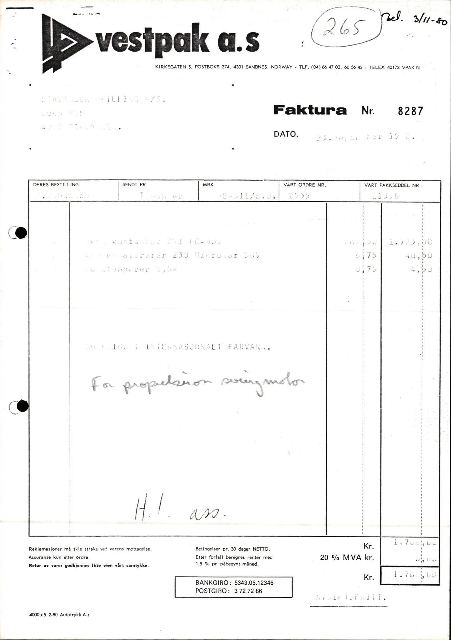 Pa 1503 - Stavanger Drilling AS, AV/SAST-A-101906/2/E/Ec/Eca/L0013: Sak og korrespondanse, 1980-1982