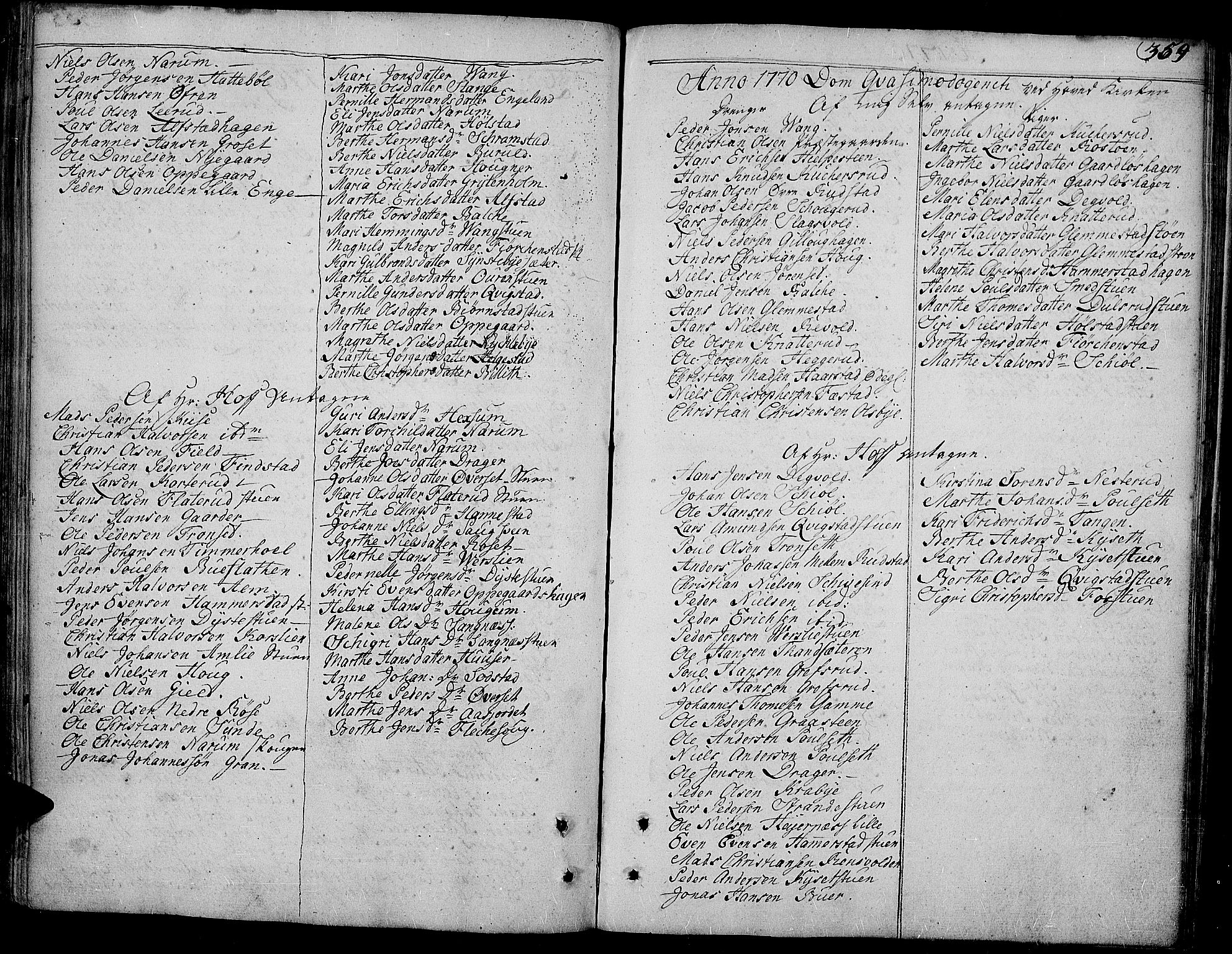 Toten prestekontor, SAH/PREST-102/H/Ha/Haa/L0005: Parish register (official) no. 5, 1761-1772, p. 359