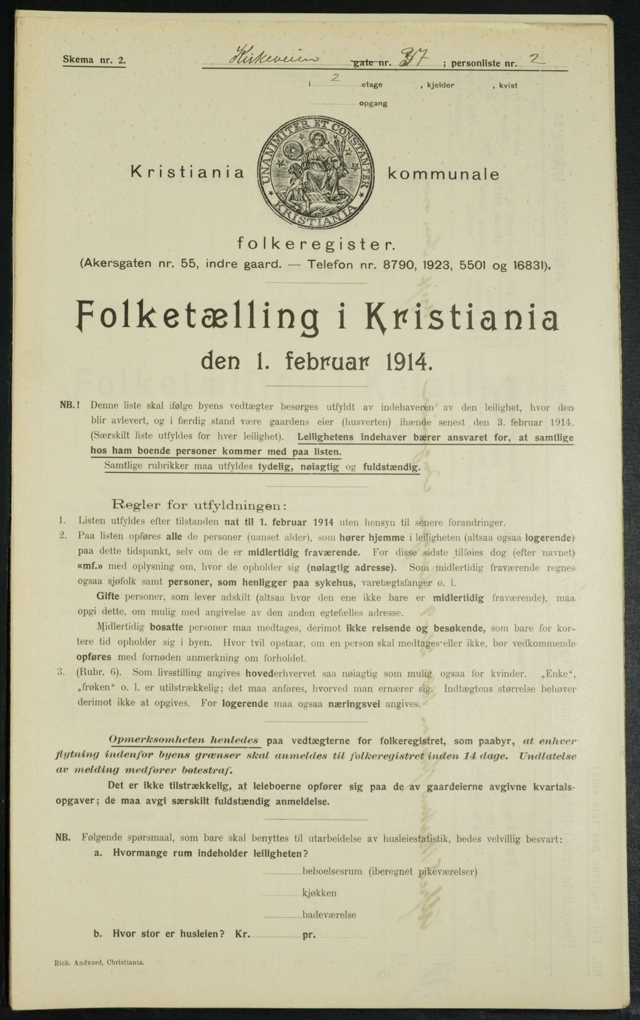 OBA, Municipal Census 1914 for Kristiania, 1914, p. 50921