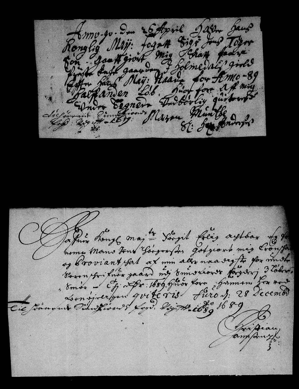 Rentekammeret inntil 1814, Reviderte regnskaper, Stiftamtstueregnskaper, Bergen stiftamt, AV/RA-EA-6043/R/Rc/L0091: Bergen stiftamt, 1689