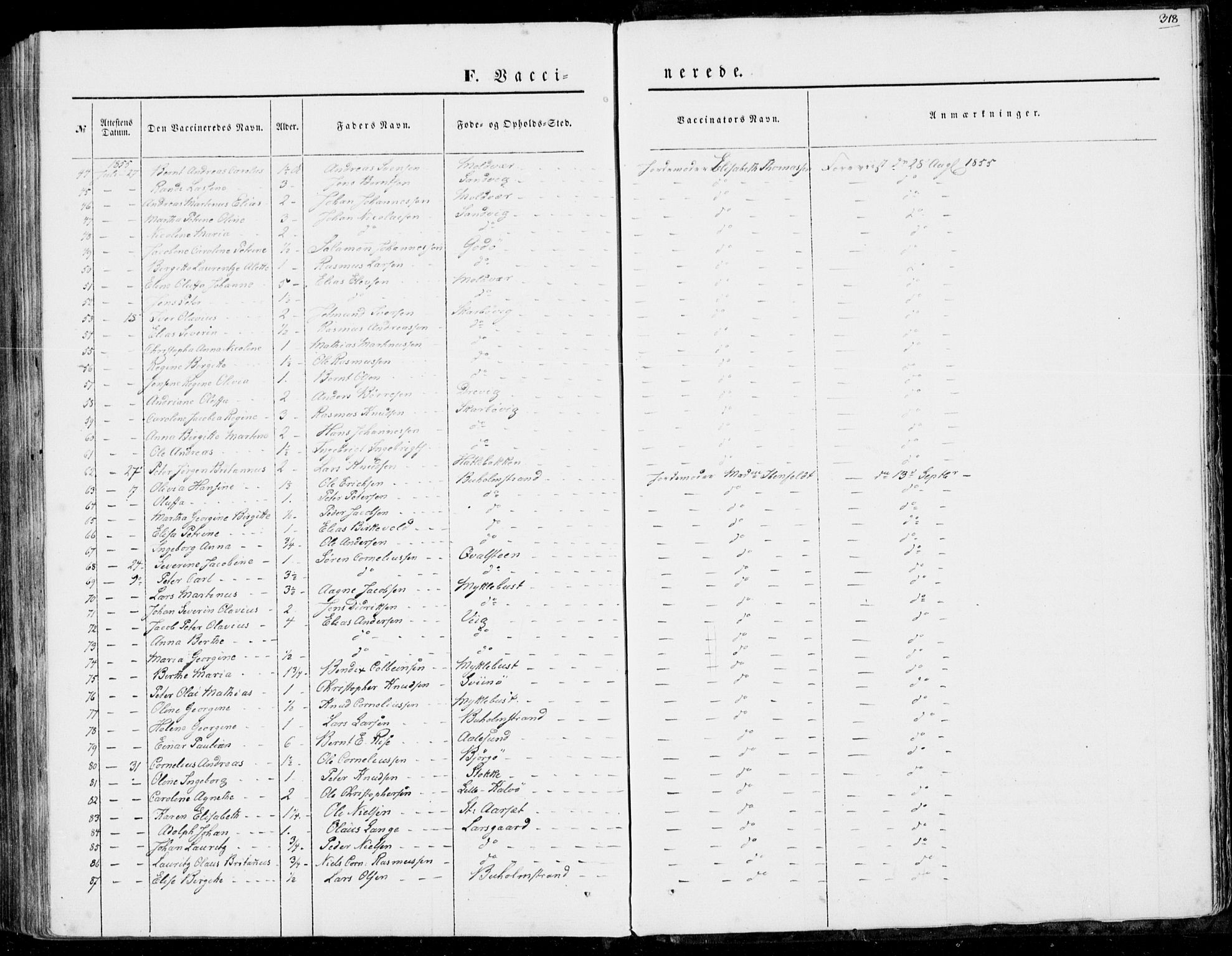 Ministerialprotokoller, klokkerbøker og fødselsregistre - Møre og Romsdal, AV/SAT-A-1454/528/L0397: Parish register (official) no. 528A08, 1848-1858, p. 318