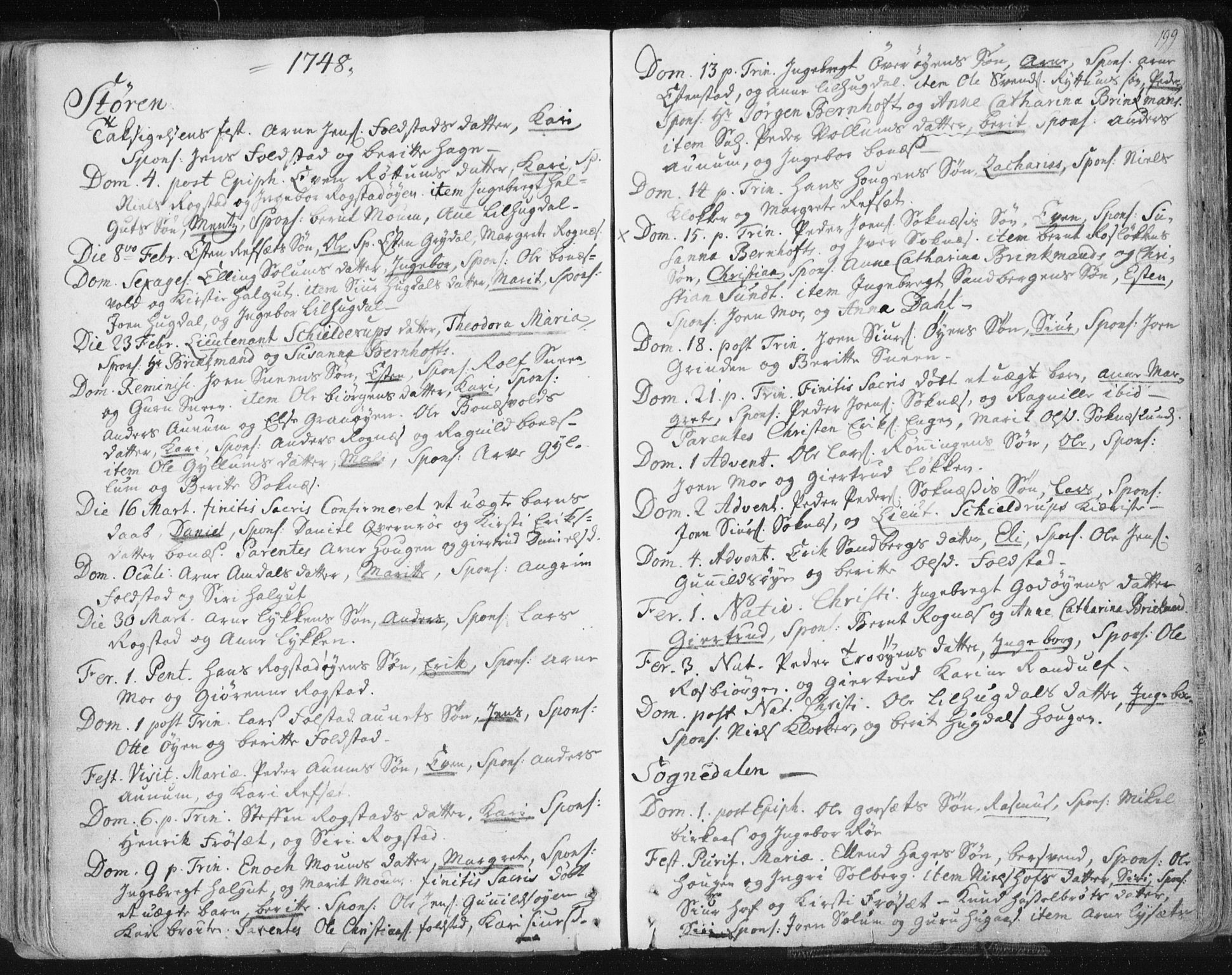 Ministerialprotokoller, klokkerbøker og fødselsregistre - Sør-Trøndelag, AV/SAT-A-1456/687/L0991: Parish register (official) no. 687A02, 1747-1790, p. 199