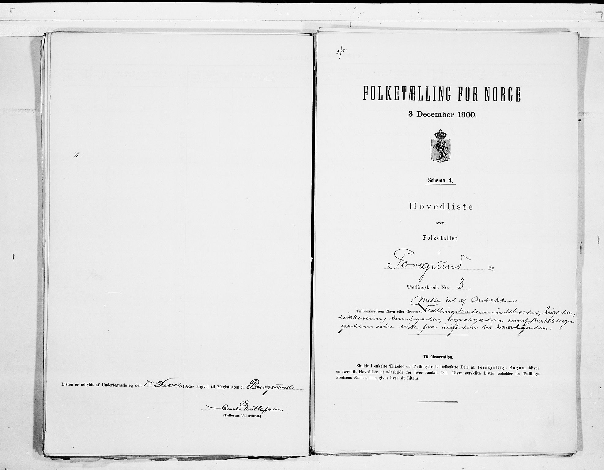 SAKO, 1900 census for Porsgrunn, 1900, p. 8