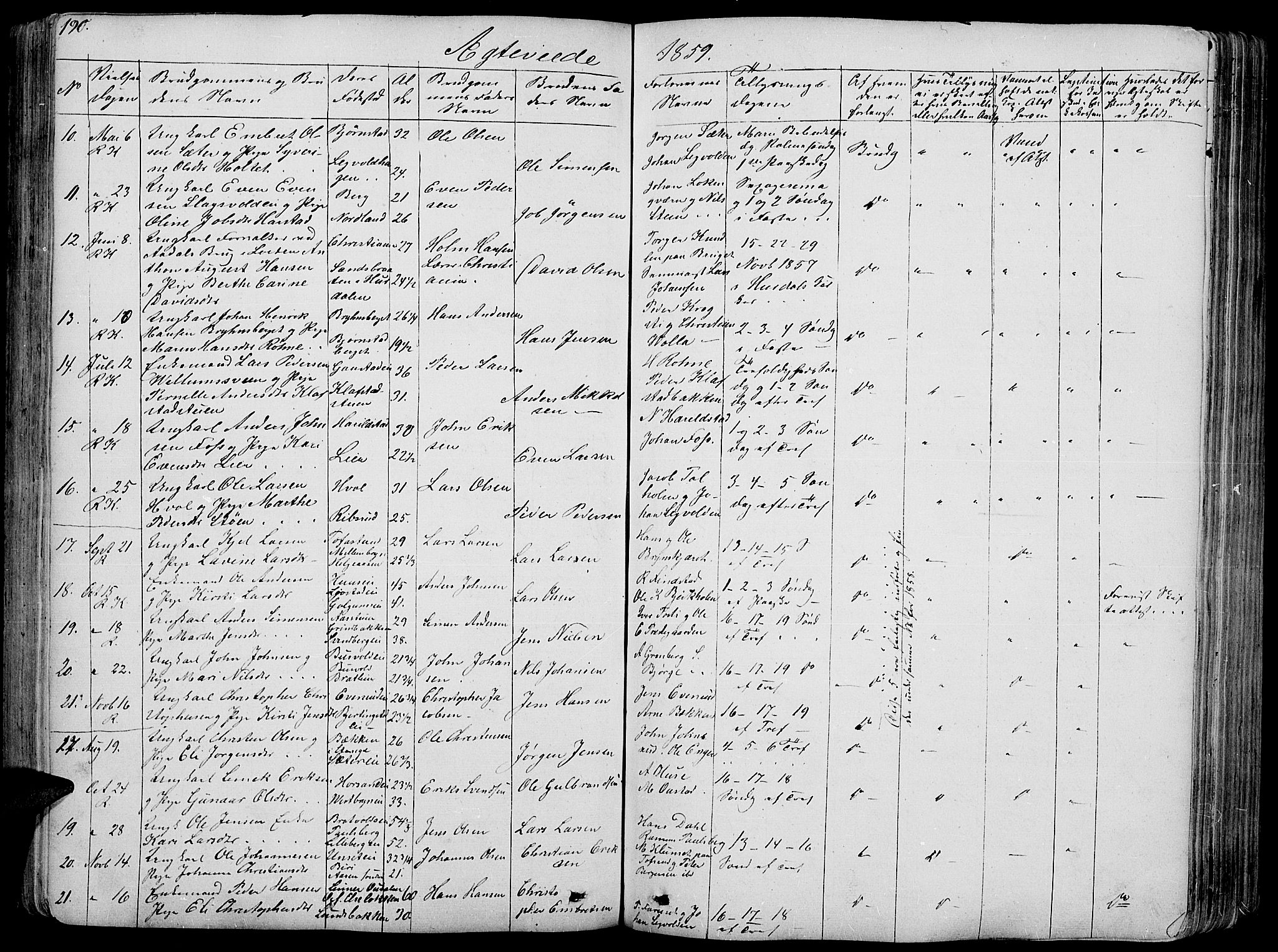 Romedal prestekontor, SAH/PREST-004/L/L0009: Parish register (copy) no. 9, 1846-1866, p. 190
