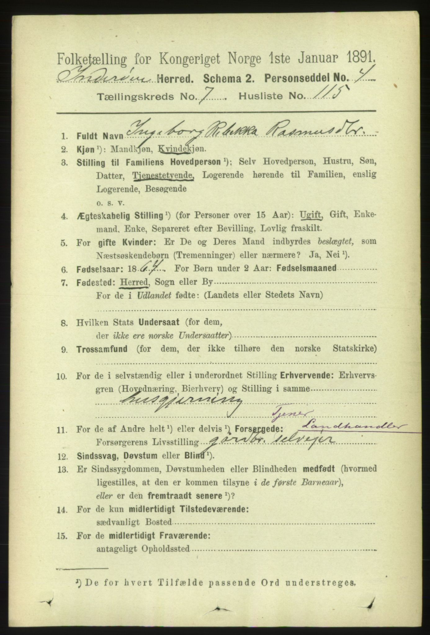 RA, 1891 census for 1729 Inderøy, 1891, p. 4413