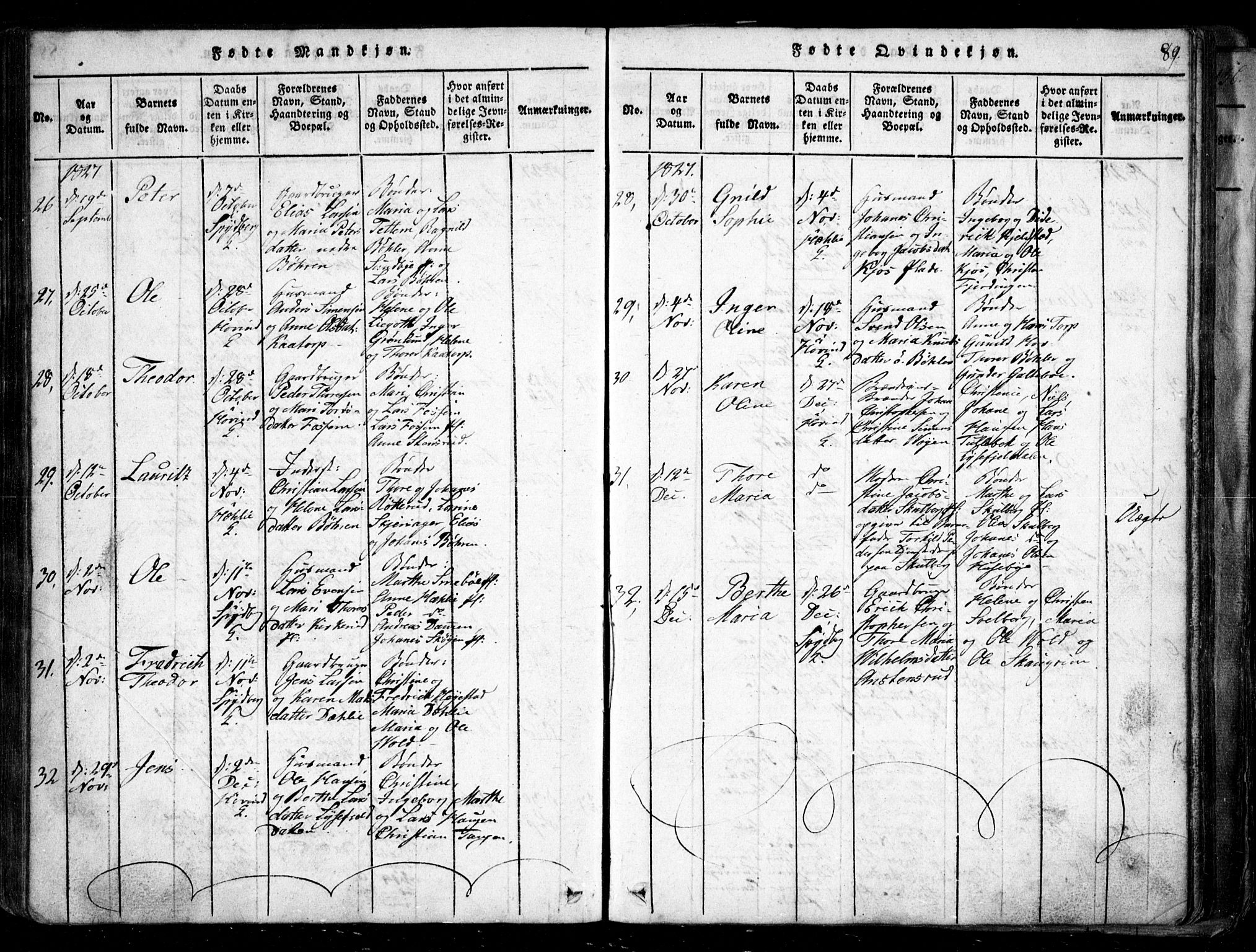 Spydeberg prestekontor Kirkebøker, SAO/A-10924/G/Ga/L0001: Parish register (copy) no. I 1, 1814-1868, p. 89