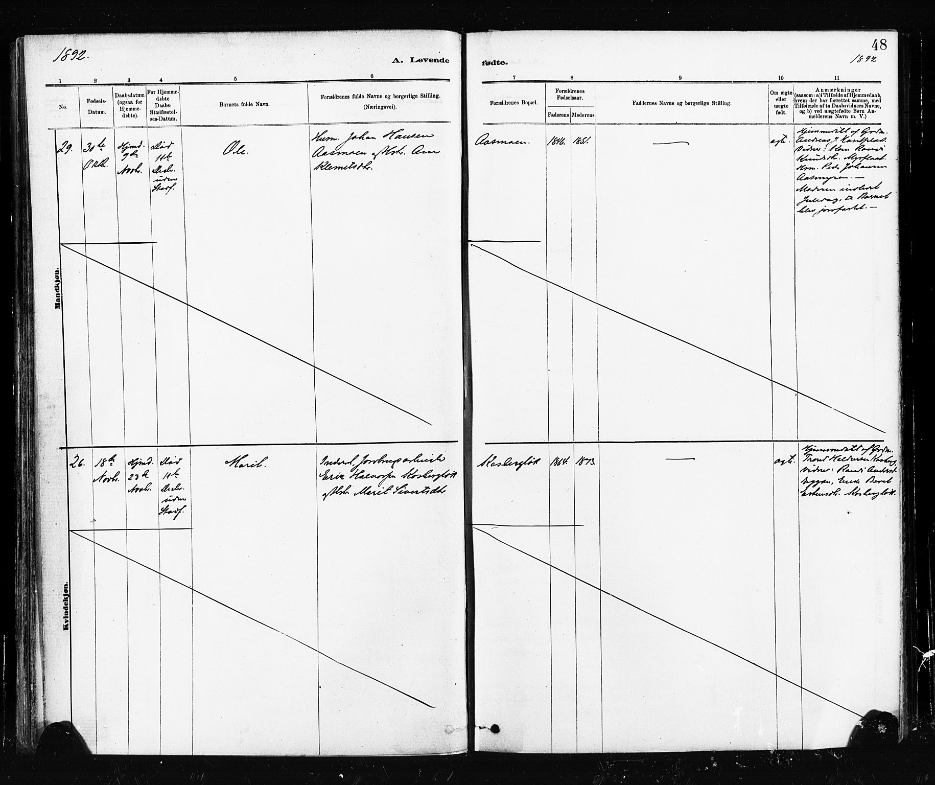 Ministerialprotokoller, klokkerbøker og fødselsregistre - Sør-Trøndelag, SAT/A-1456/674/L0871: Parish register (official) no. 674A03, 1880-1896, p. 48