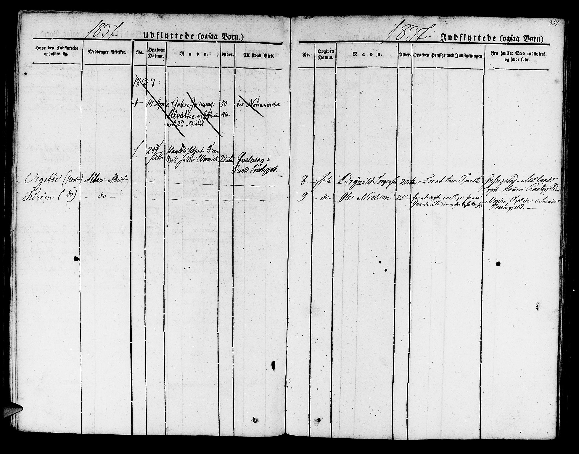 Manger sokneprestembete, SAB/A-76801/H/Haa: Parish register (official) no. A 4, 1824-1838, p. 351