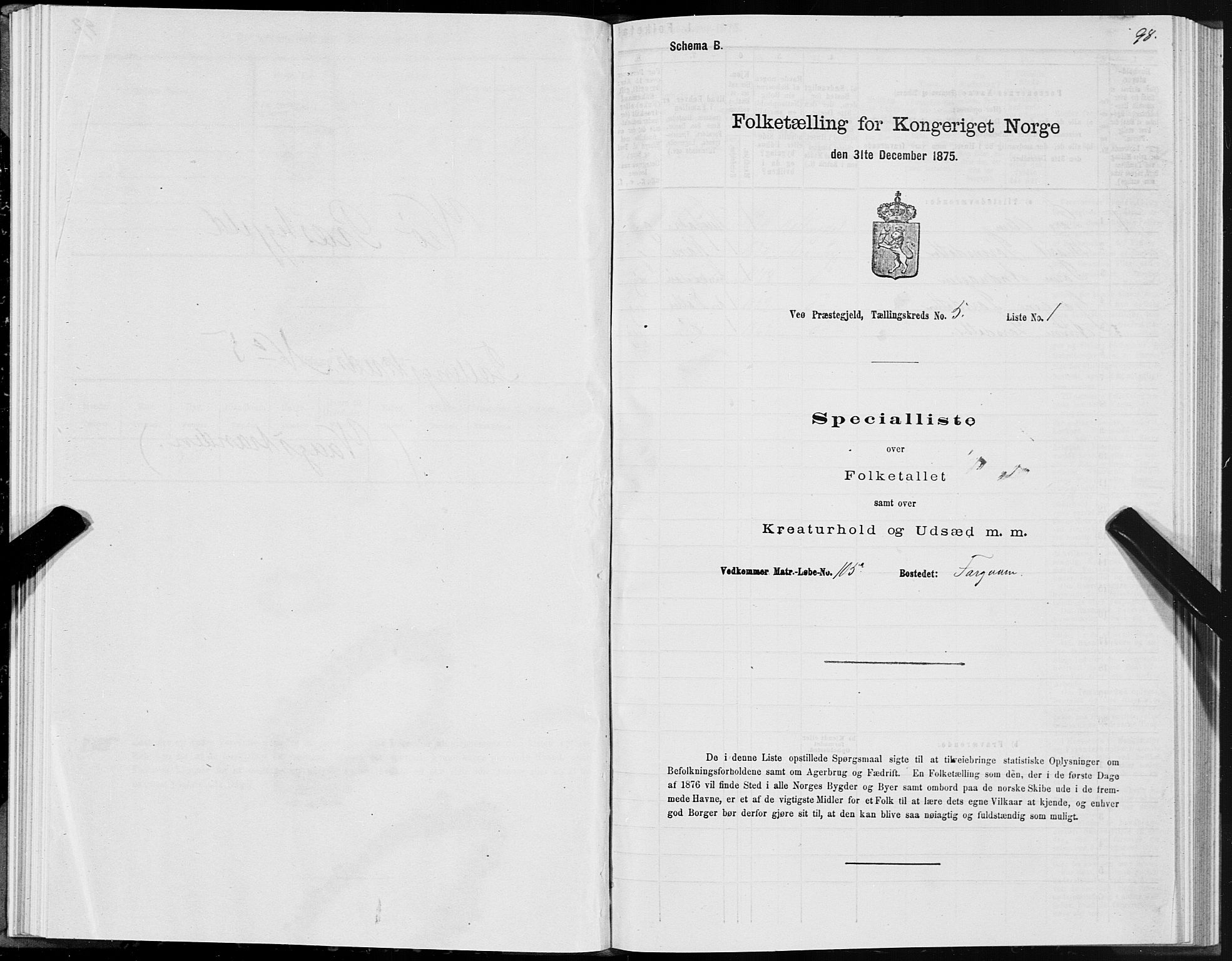 SAT, 1875 census for 1541P Veøy, 1875, p. 3098