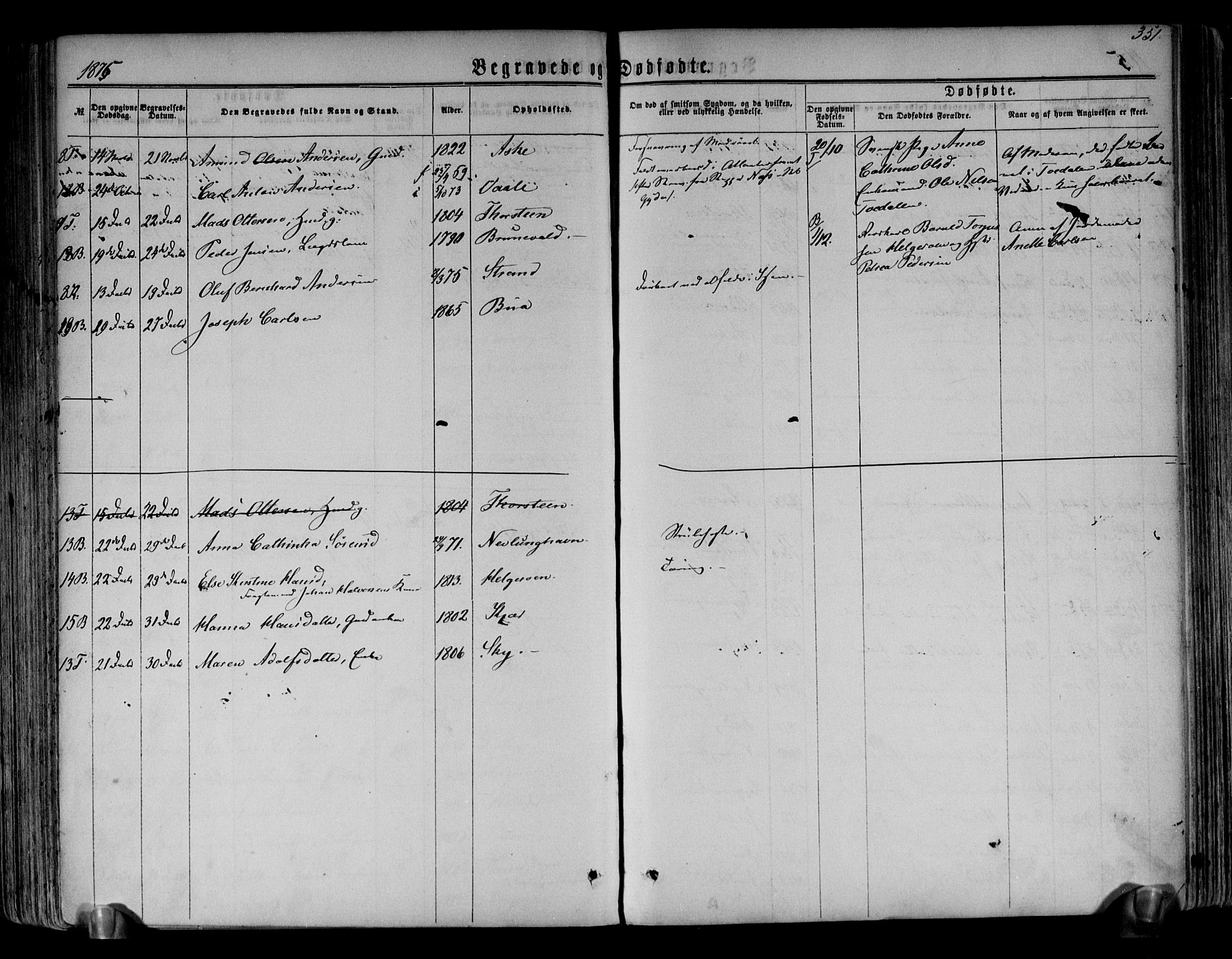 Brunlanes kirkebøker, AV/SAKO-A-342/F/Fa/L0005: Parish register (official) no. I 5, 1862-1877, p. 351