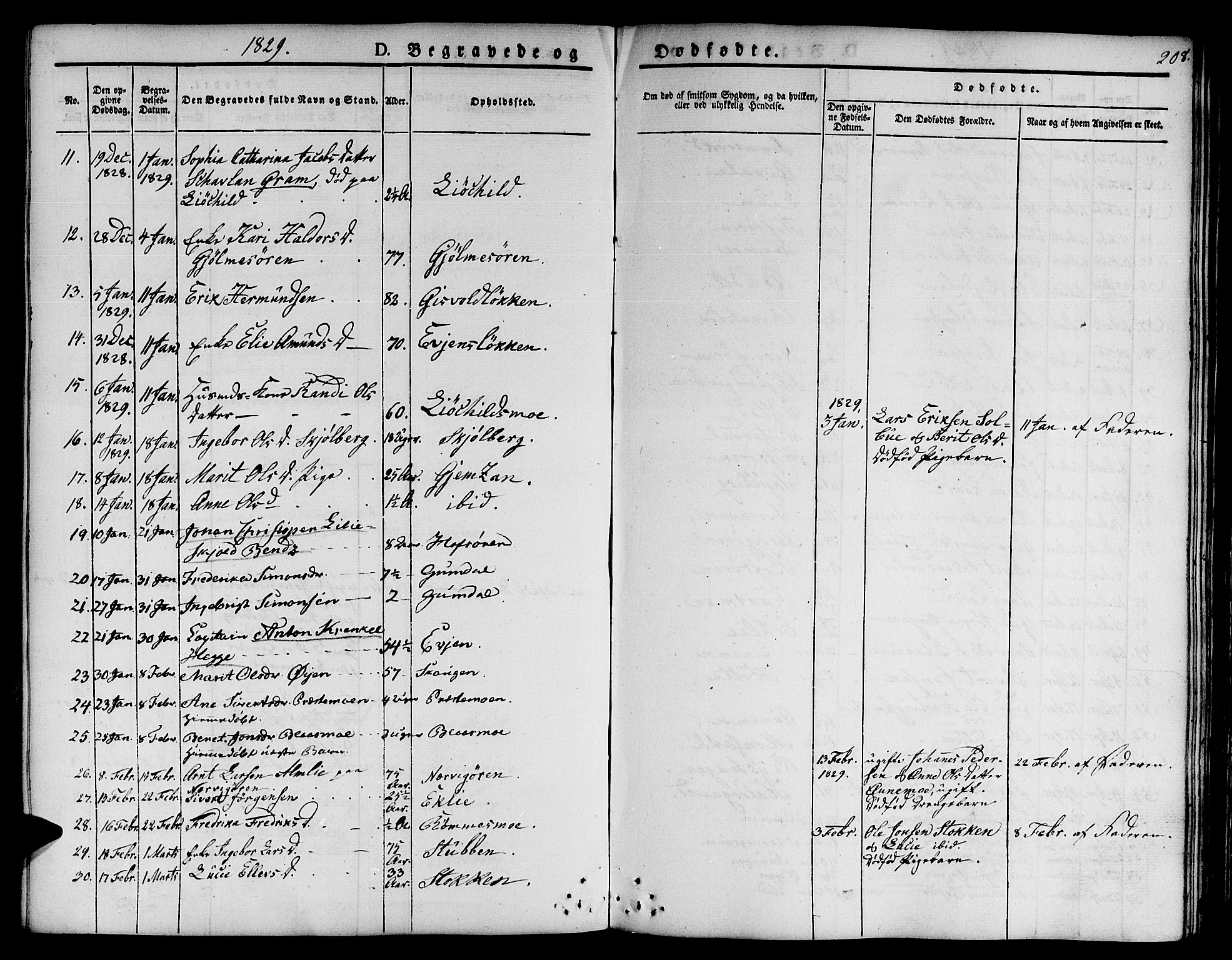 Ministerialprotokoller, klokkerbøker og fødselsregistre - Sør-Trøndelag, SAT/A-1456/668/L0804: Parish register (official) no. 668A04, 1826-1839, p. 208