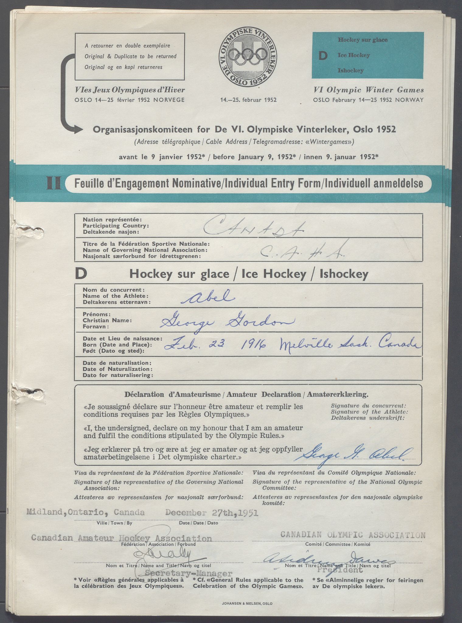 Organisasjonskomiteen for de VI. olympiske vinterleker, OBA/A-20130/H/Ha, 1951-1952, p. 1658