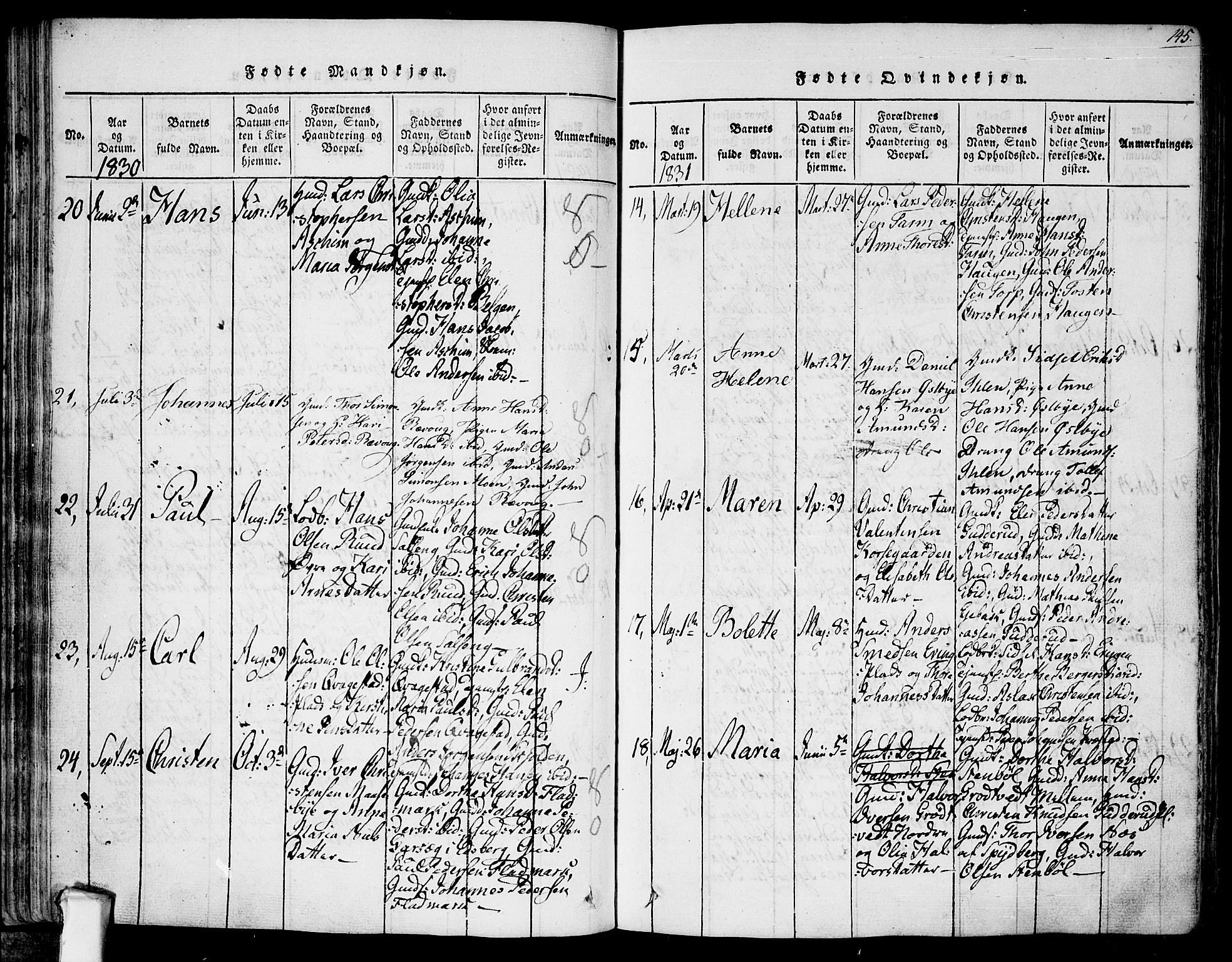 Askim prestekontor Kirkebøker, SAO/A-10900/F/Fa/L0004: Parish register (official) no. 4, 1817-1846, p. 144-145