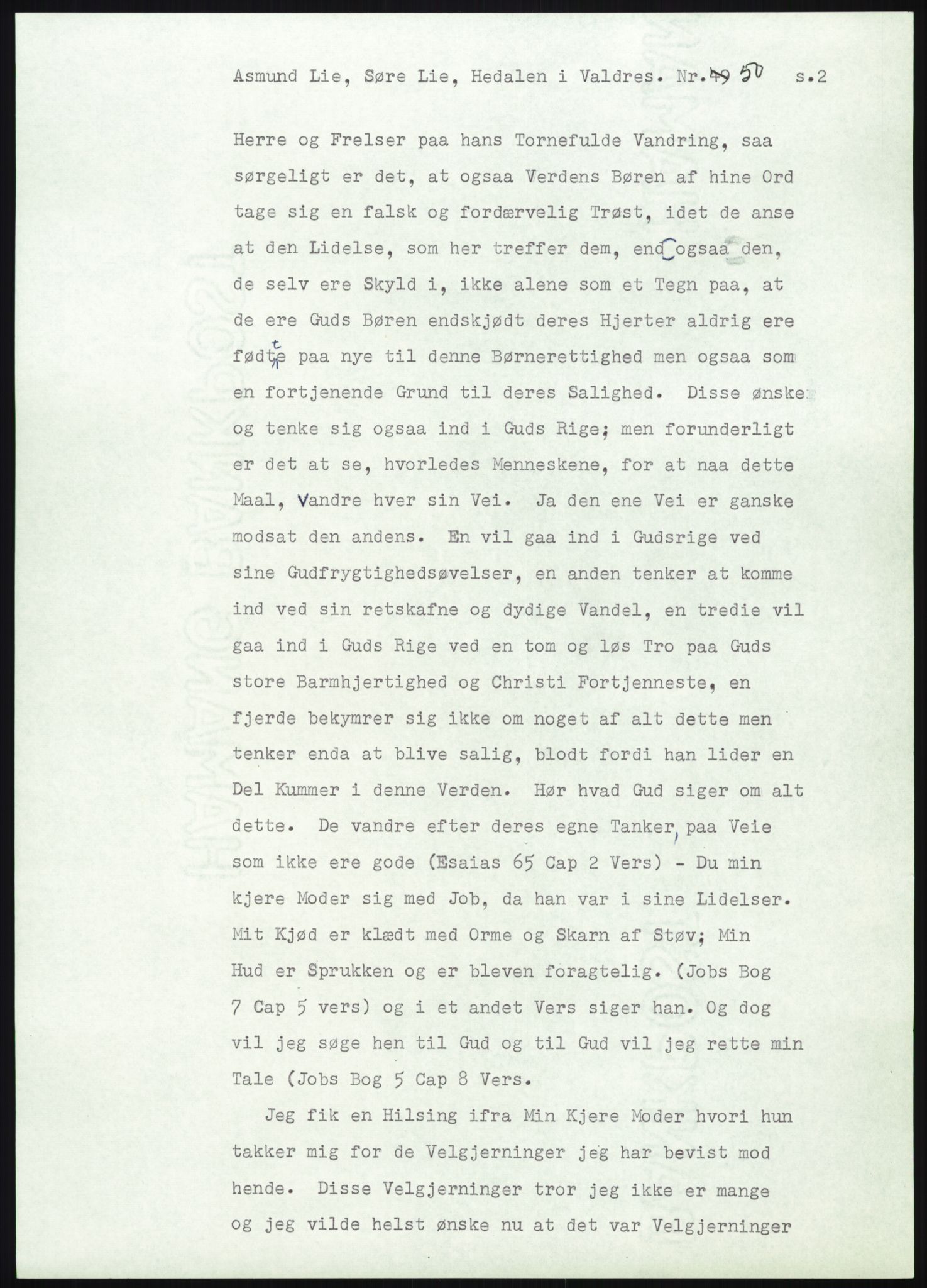 Samlinger til kildeutgivelse, Amerikabrevene, RA/EA-4057/F/L0012: Innlån fra Oppland: Lie (brevnr 1-78), 1838-1914, p. 705